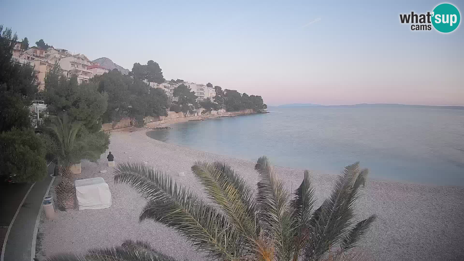 Webcam Lučica Strand Beach Brela – Liveblick von der Adriaküste