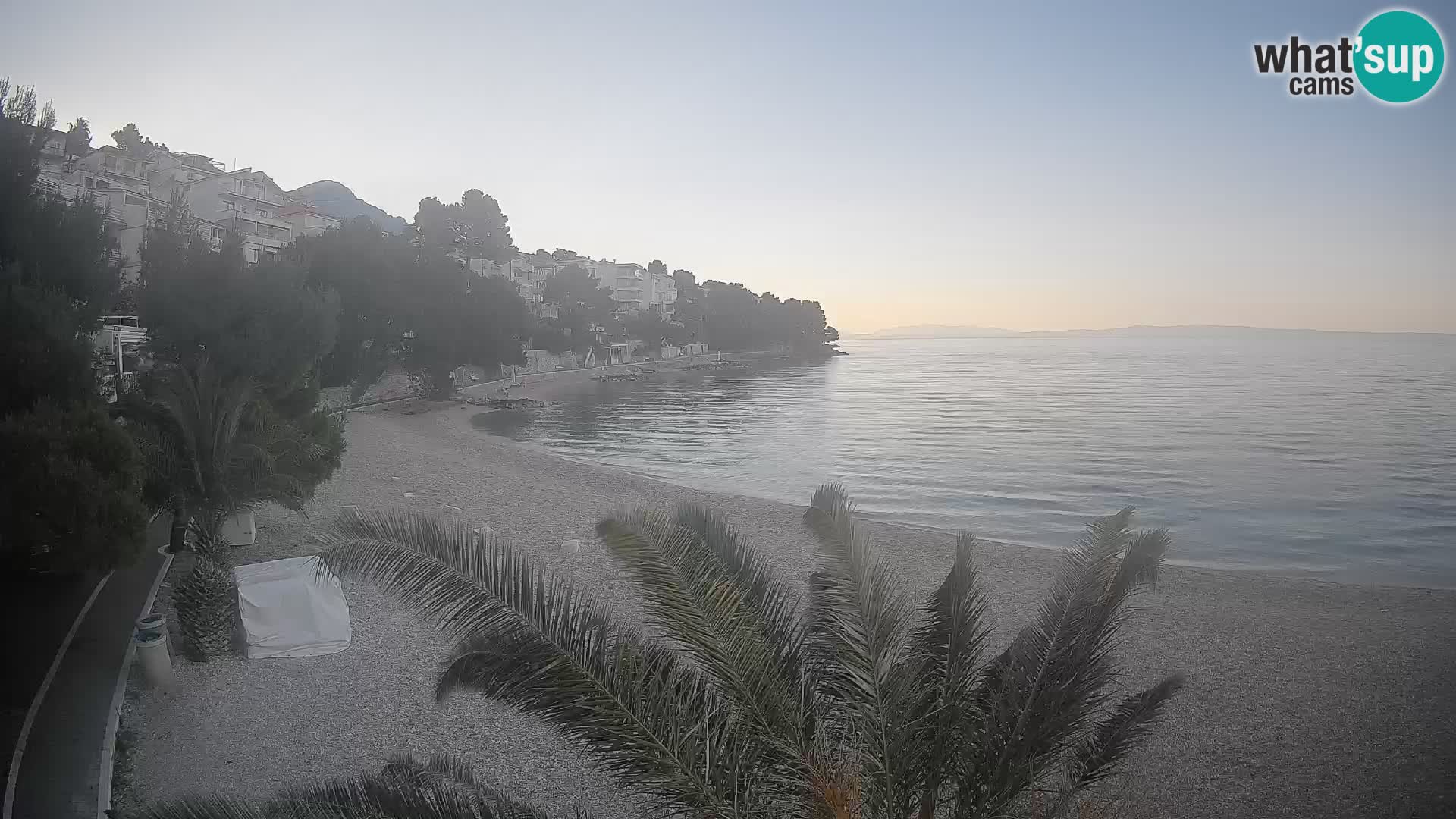 Webcam Lučica Strand Beach Brela – Liveblick von der Adriaküste
