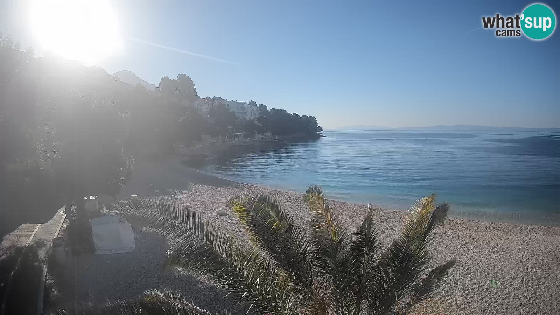 Webcam Lučica Strand Beach Brela – Liveblick von der Adriaküste