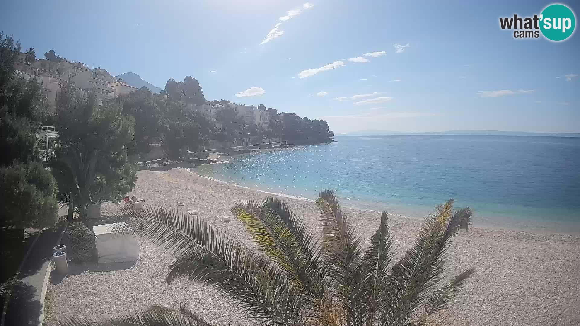 Webcam Lučica Strand Beach Brela – Liveblick von der Adriaküste