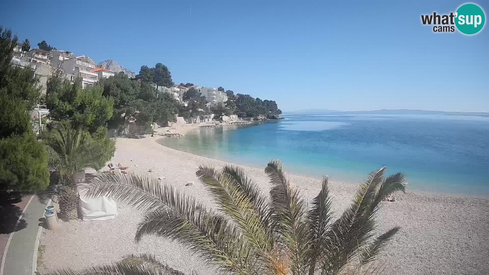 Webcam Lučica Strand Beach Brela – Liveblick von der Adriaküste
