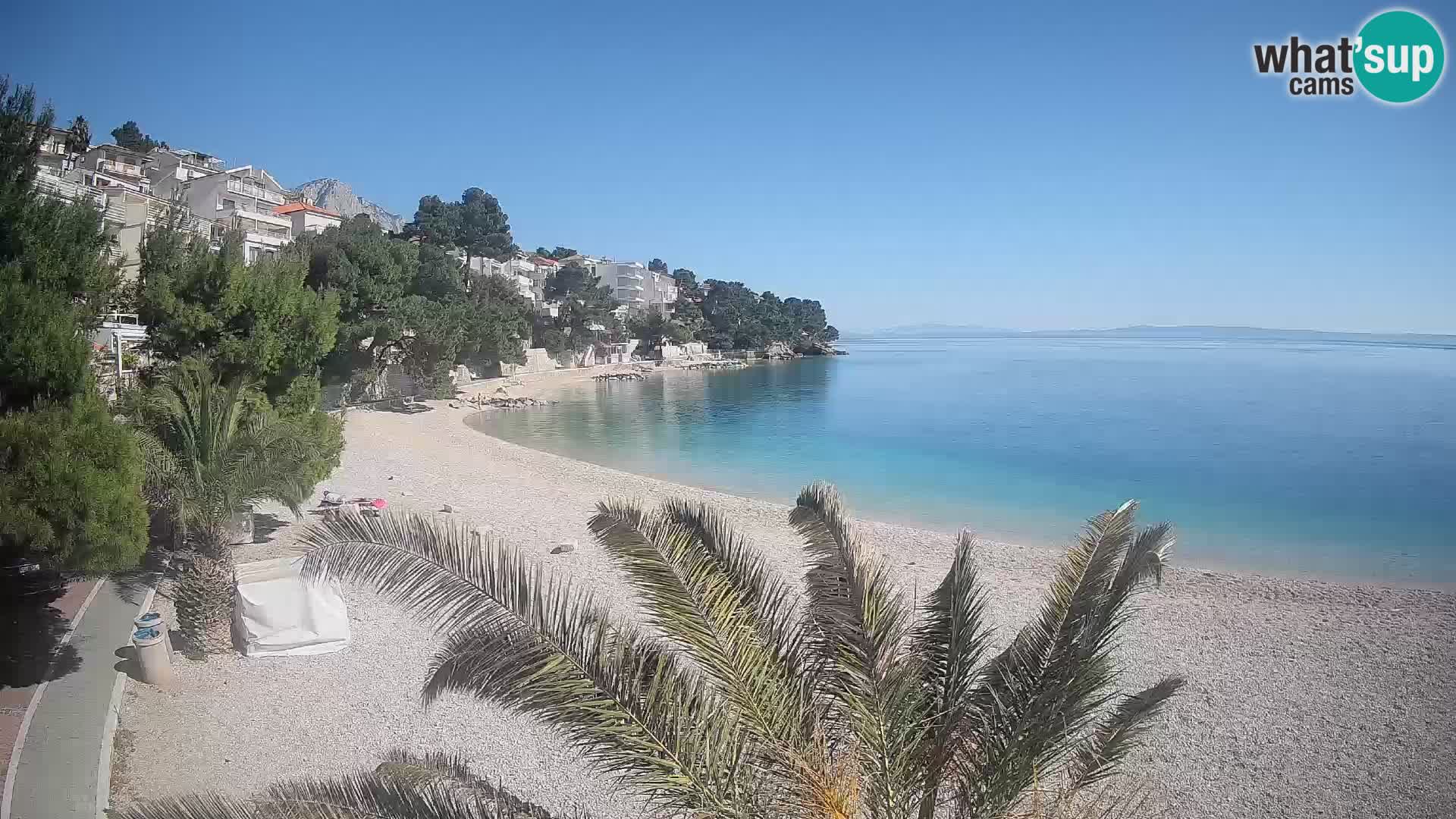 Webcam Plage Lučica Brela – Vue en direct sur la côte adriatique