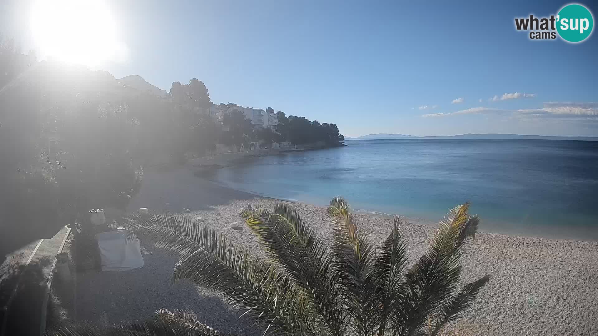 Spletna kamera Plaža Lučica Brela – Pogled v živo na Jadransko obalo