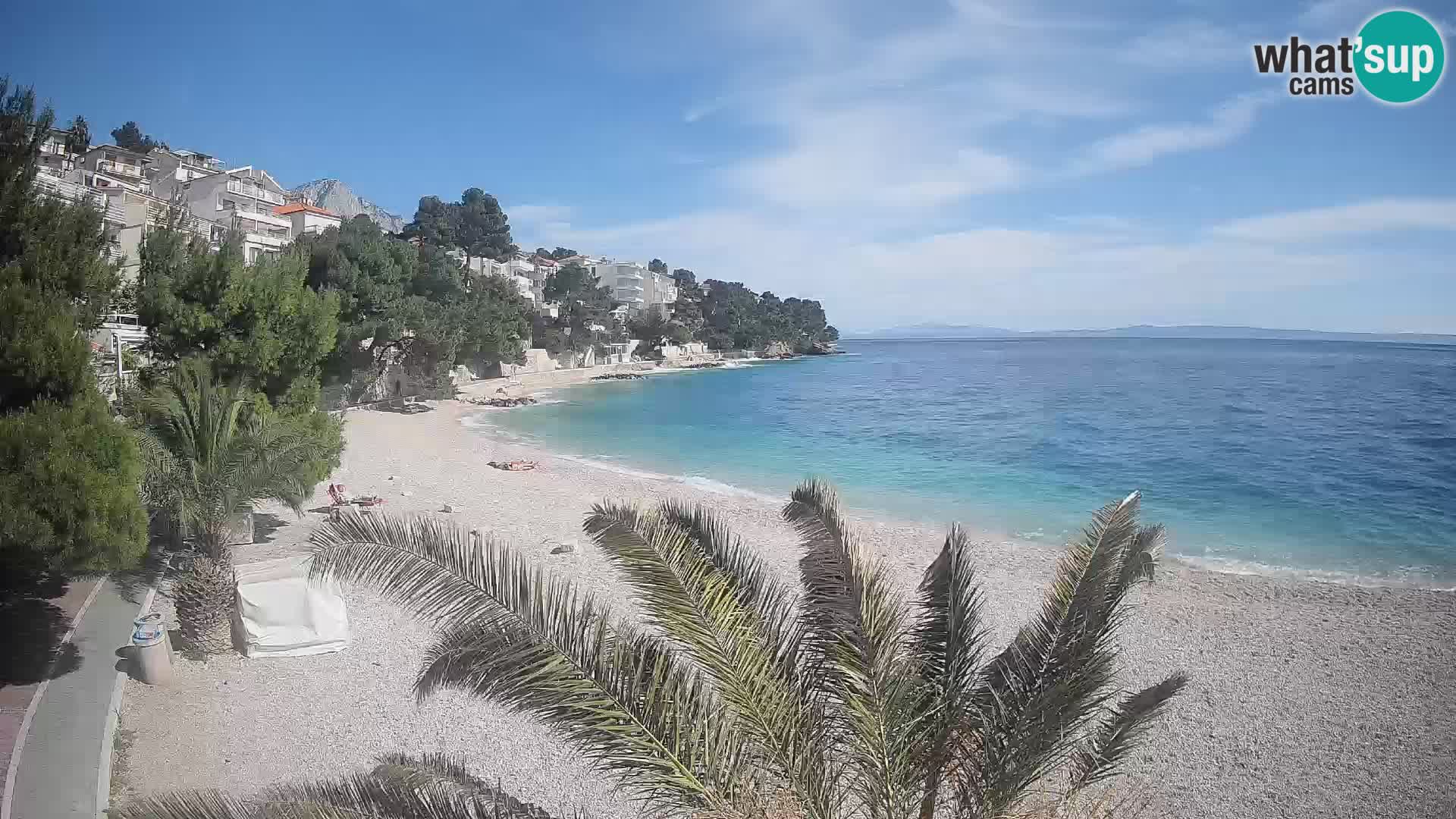 Webcam Lučica Strand Beach Brela – Liveblick von der Adriaküste