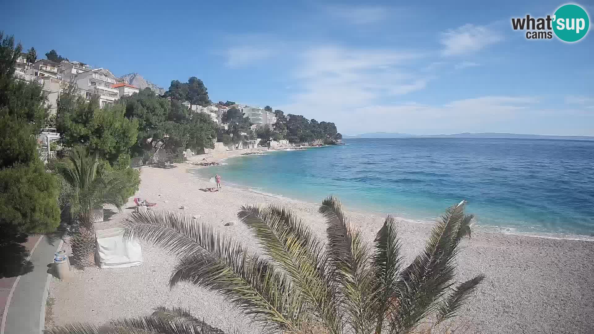 Webcam Lučica Strand Beach Brela – Liveblick von der Adriaküste
