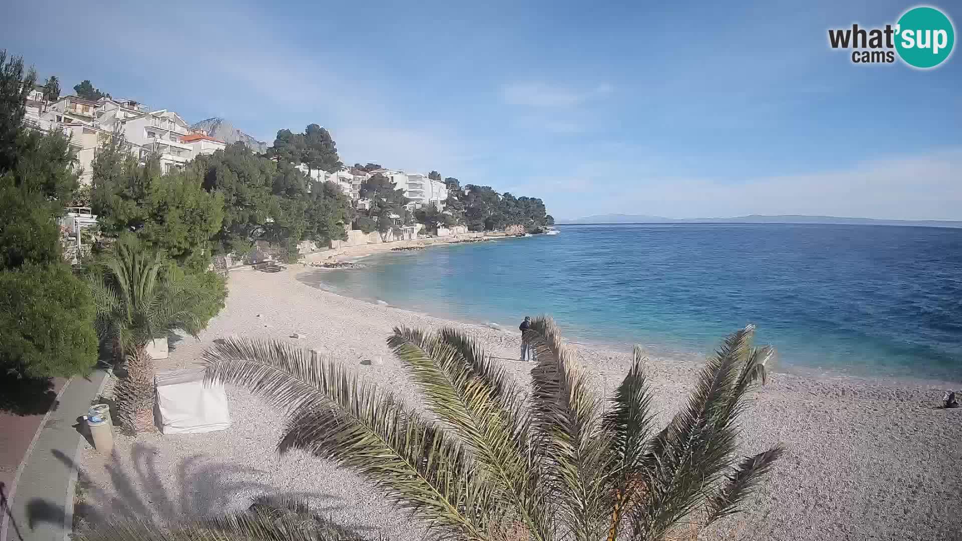 Webcam Lučica Strand Beach Brela – Liveblick von der Adriaküste