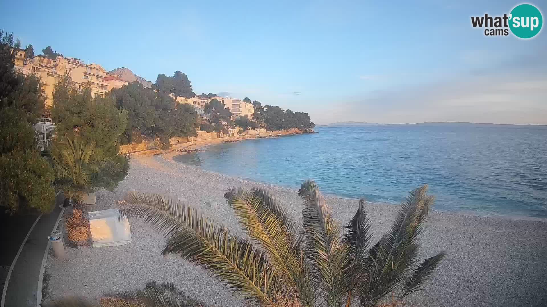 Webcam Plage Lučica Brela – Vue en direct sur la côte adriatique