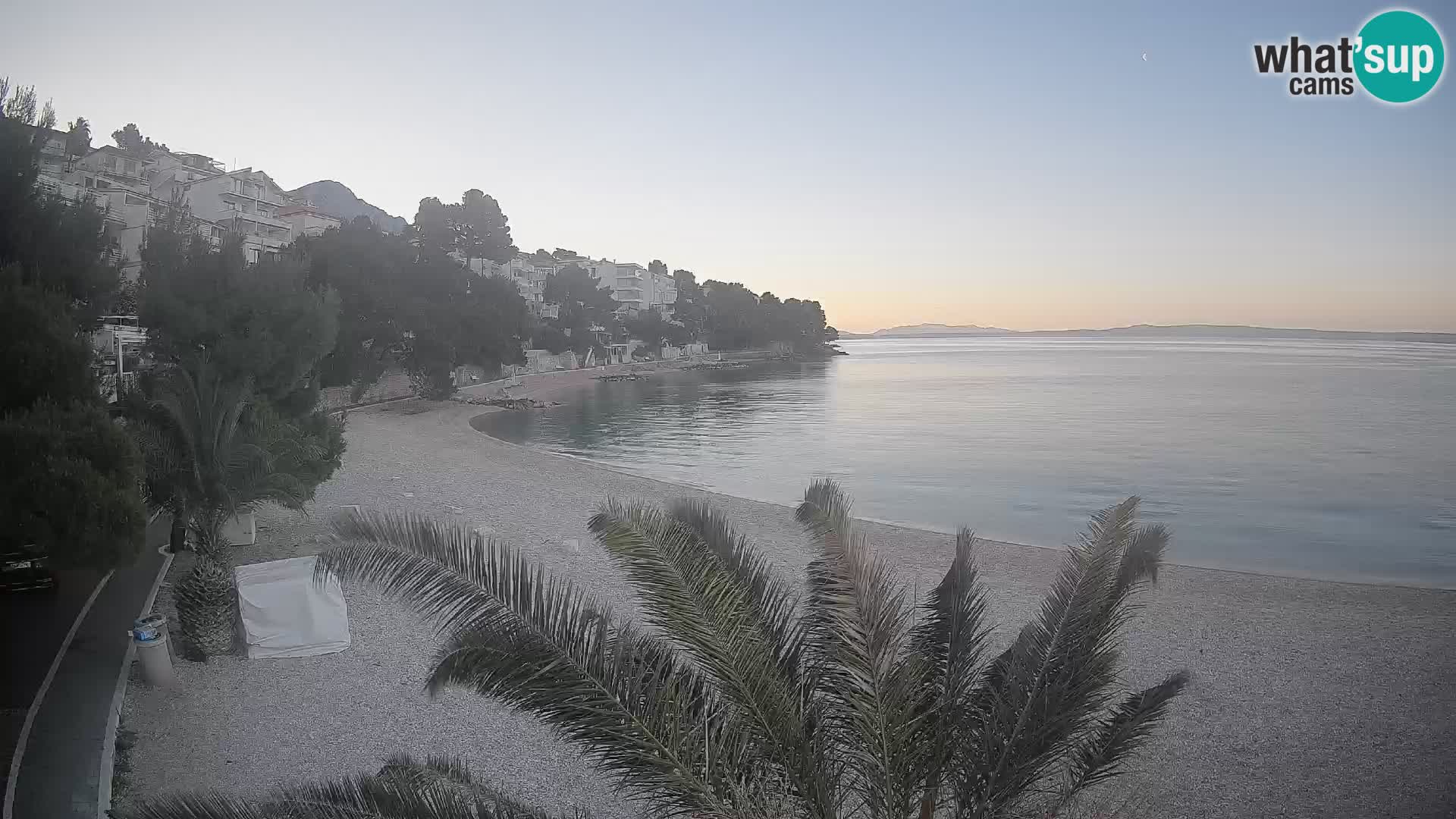 Webcam Lučica Strand Beach Brela – Liveblick von der Adriaküste