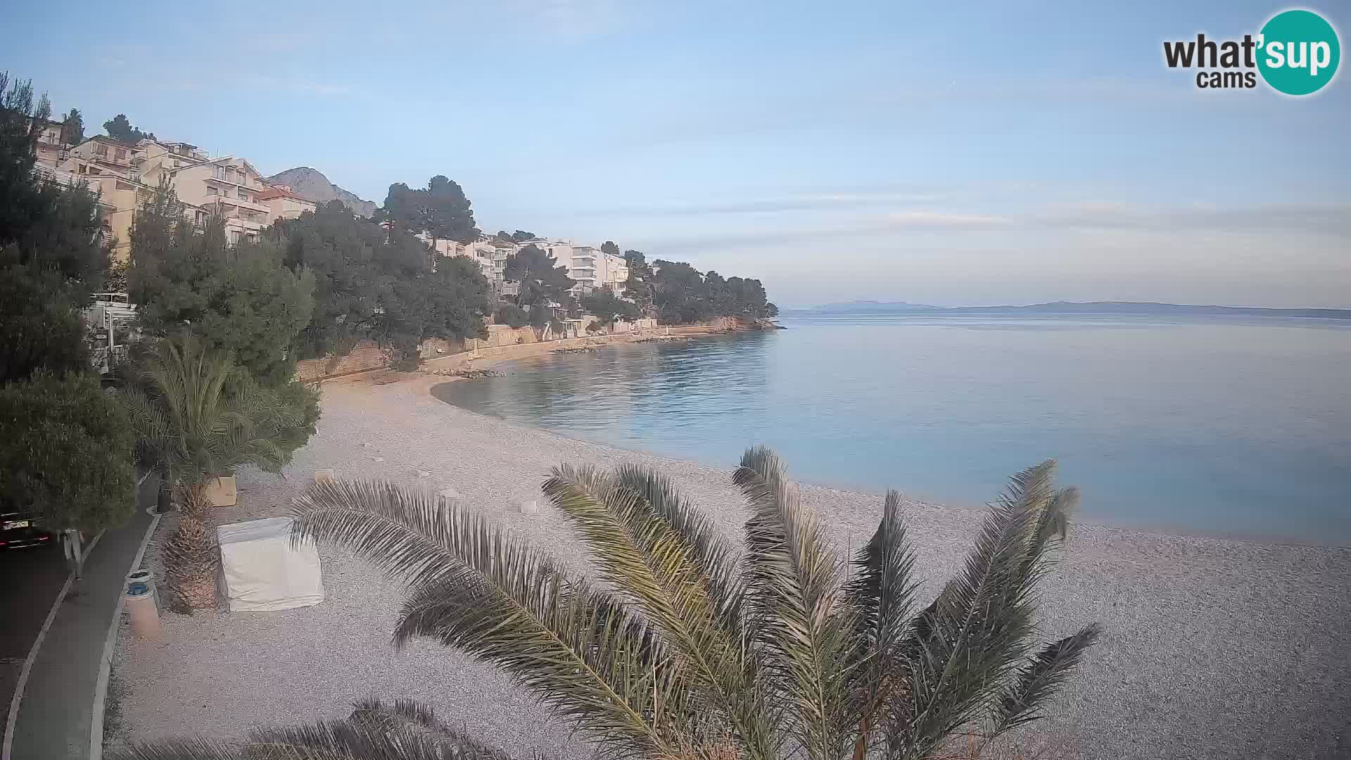 Webcam Plage Lučica Brela – Vue en direct sur la côte adriatique