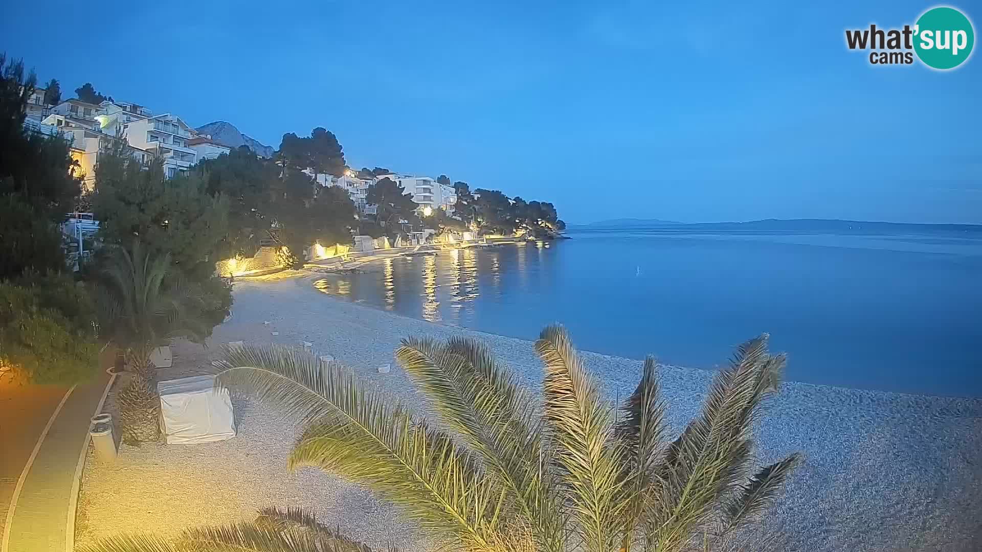 Webcam Lučica Strand Beach Brela – Liveblick von der Adriaküste