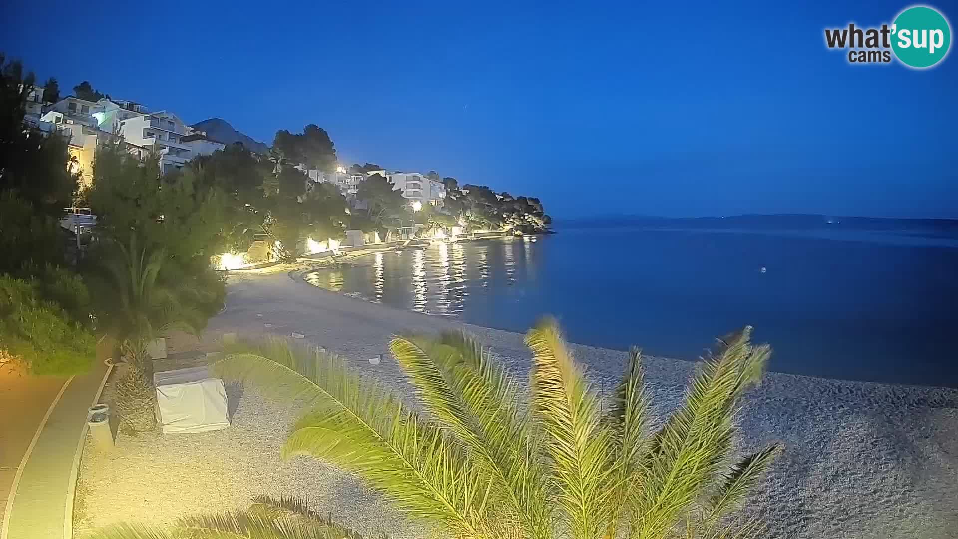 Webcam Lučica Strand Beach Brela – Liveblick von der Adriaküste