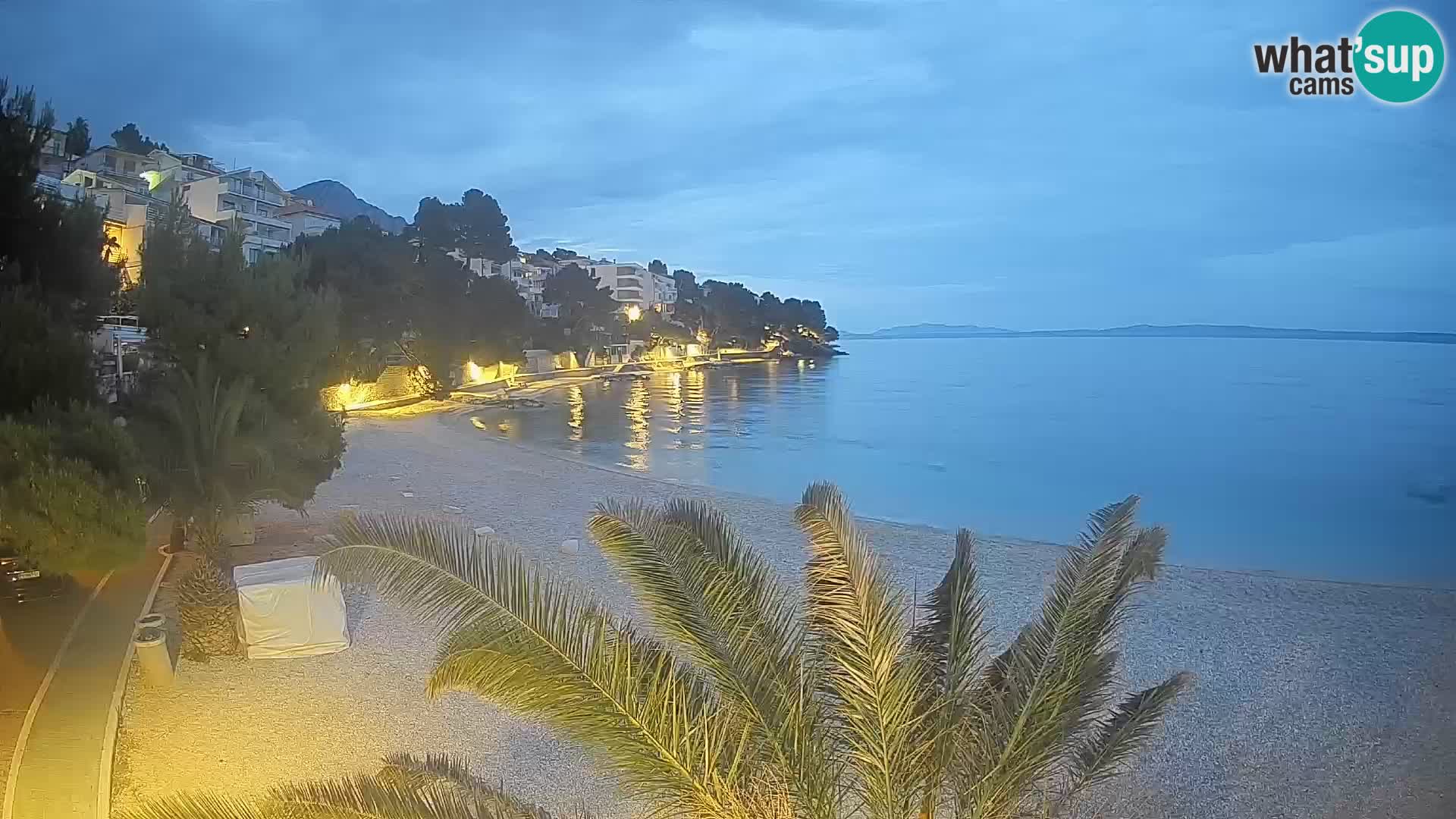 Webcam Lučica Strand Beach Brela – Liveblick von der Adriaküste