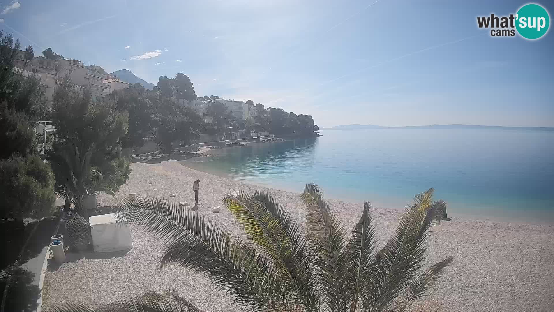 Webcam Lučica Strand Beach Brela – Liveblick von der Adriaküste