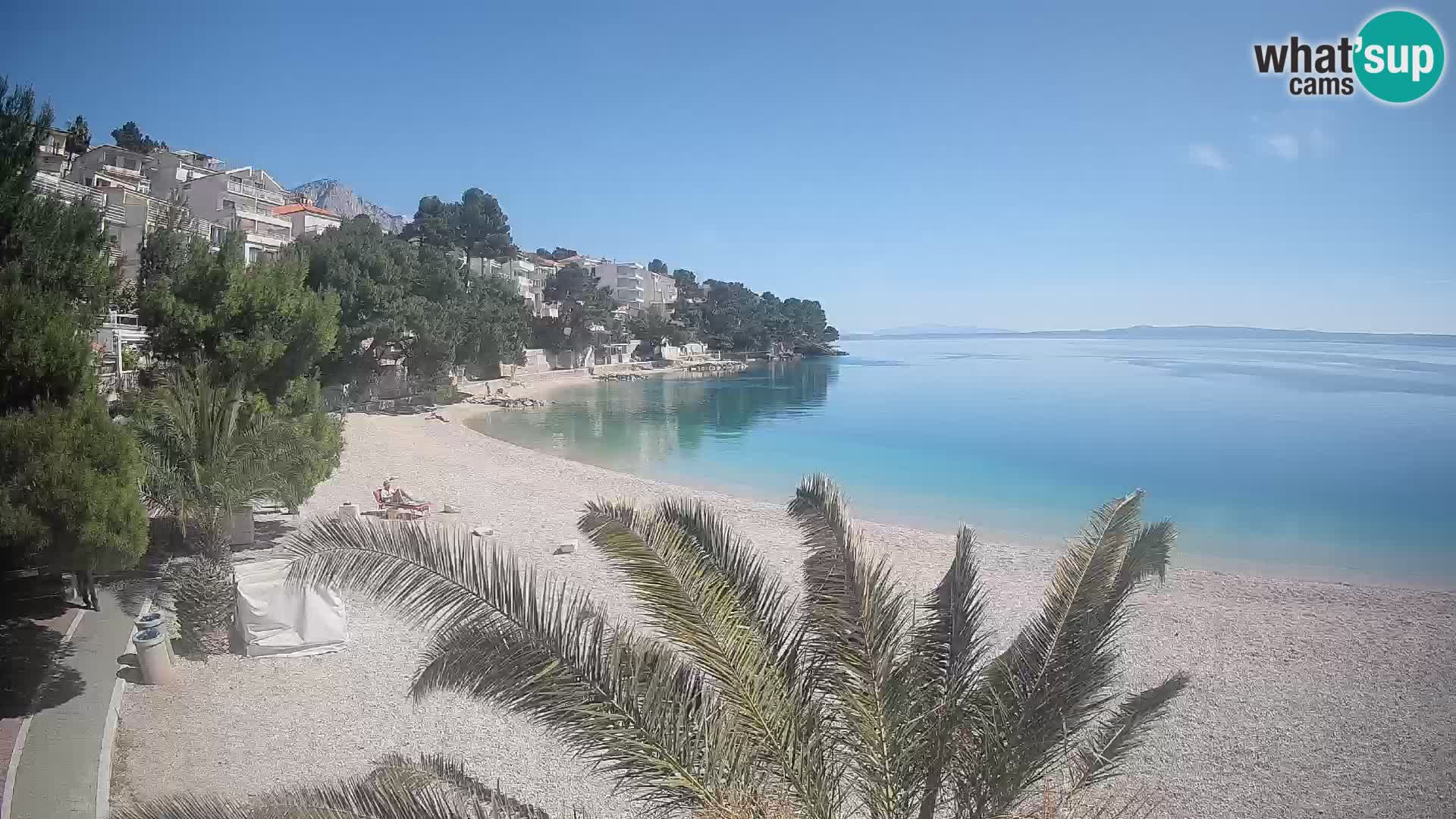 Webcam Plage Lučica Brela – Vue en direct sur la côte adriatique