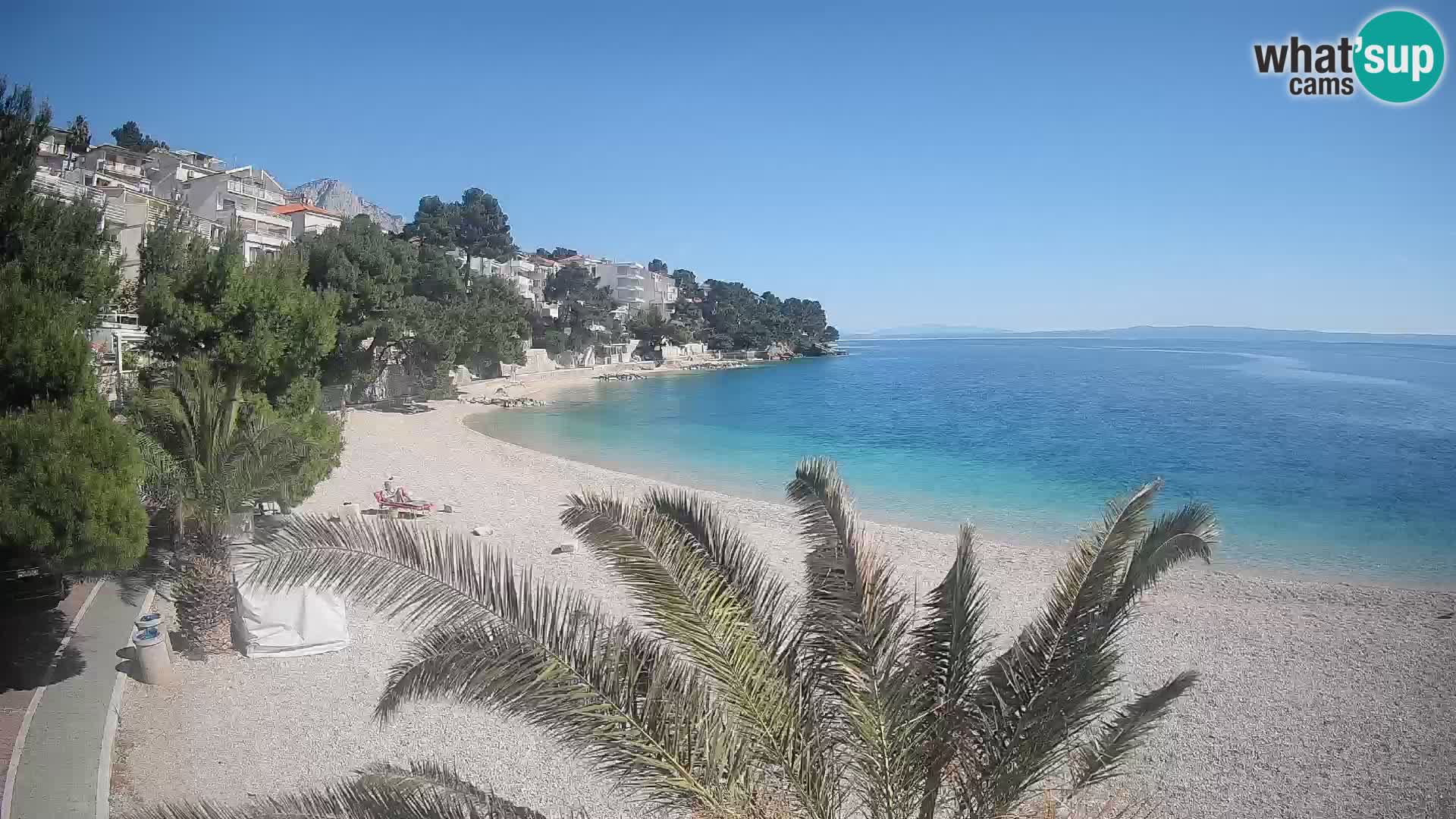 Webcam Lučica Strand Beach Brela – Liveblick von der Adriaküste