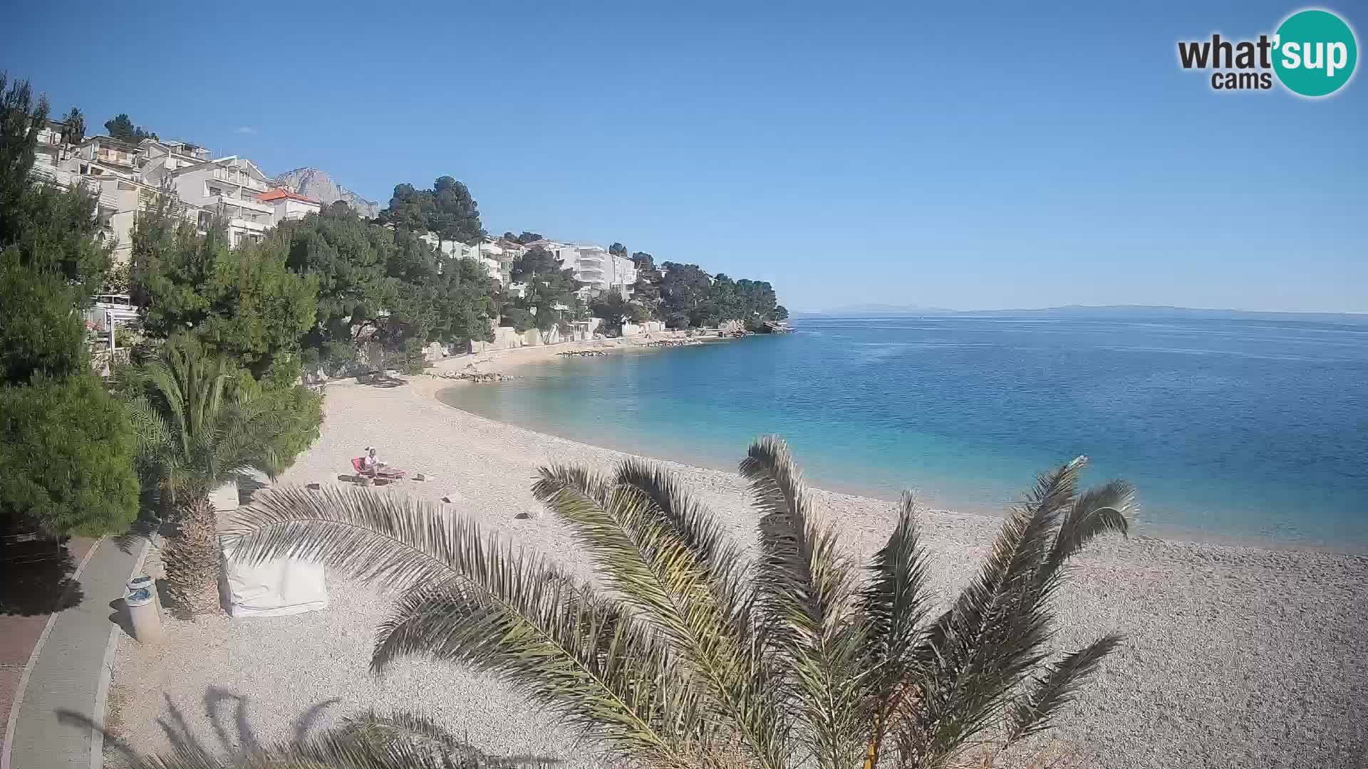 Webcam Lučica Strand Beach Brela – Liveblick von der Adriaküste