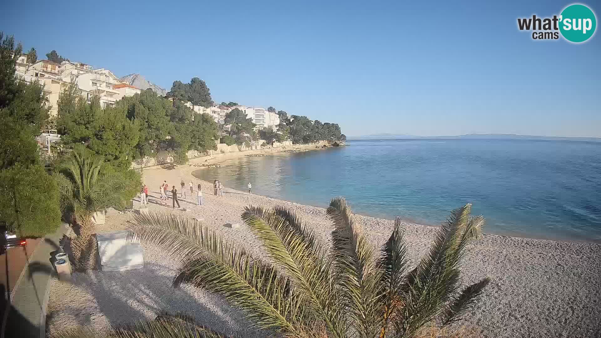 Webcam Plage Lučica Brela – Vue en direct sur la côte adriatique