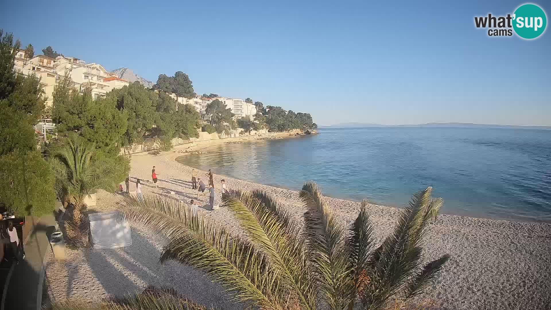 Webcam Lučica Strand Beach Brela – Liveblick von der Adriaküste