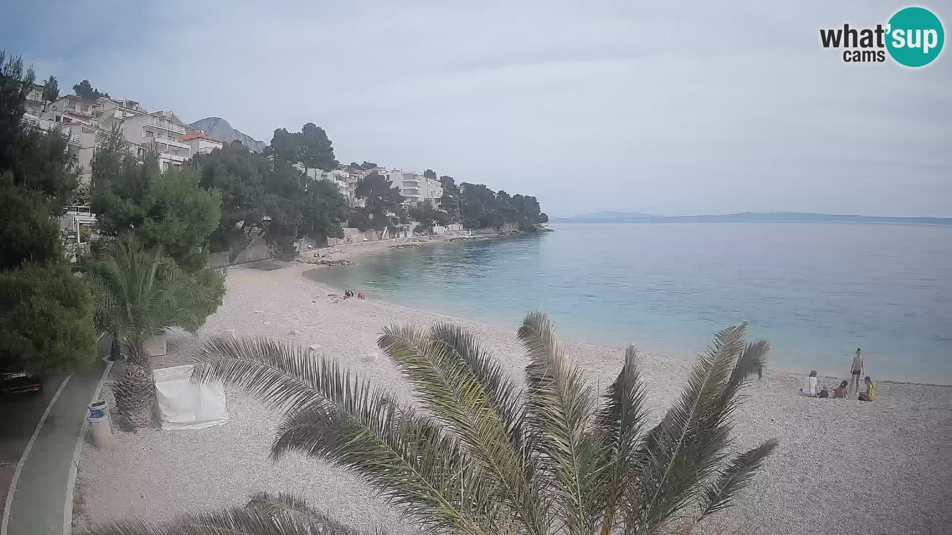 Webcam Lučica Strand Beach Brela – Liveblick von der Adriaküste
