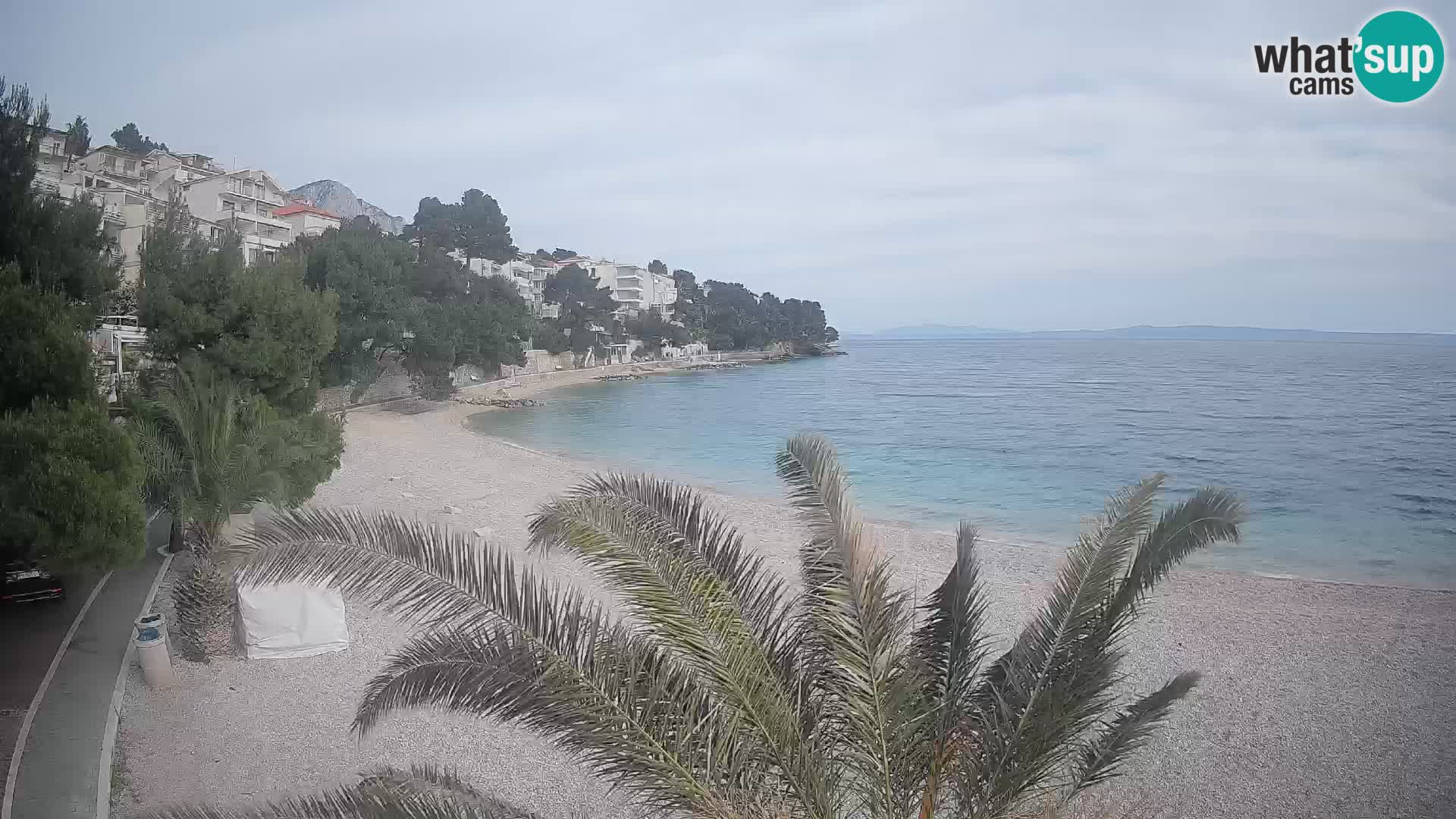 Webcam Lučica Strand Beach Brela – Liveblick von der Adriaküste