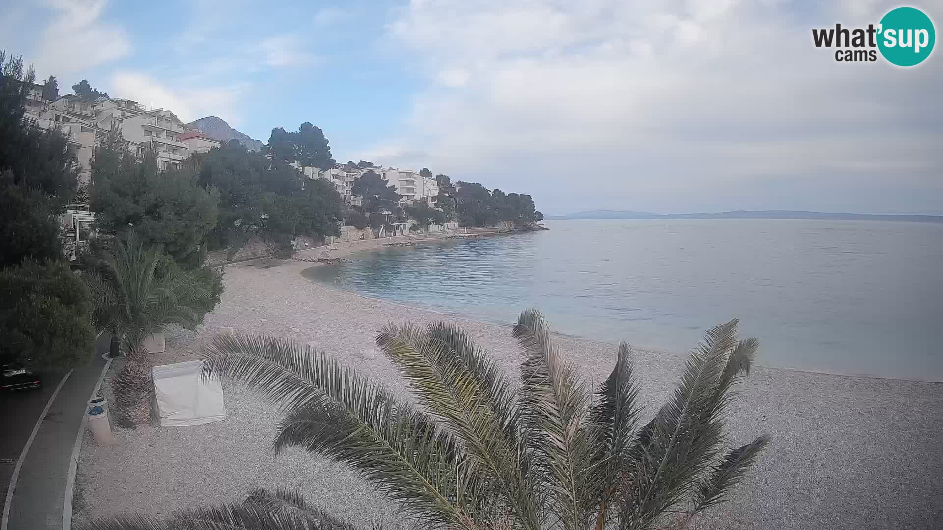Webcam Lučica Strand Beach Brela – Liveblick von der Adriaküste