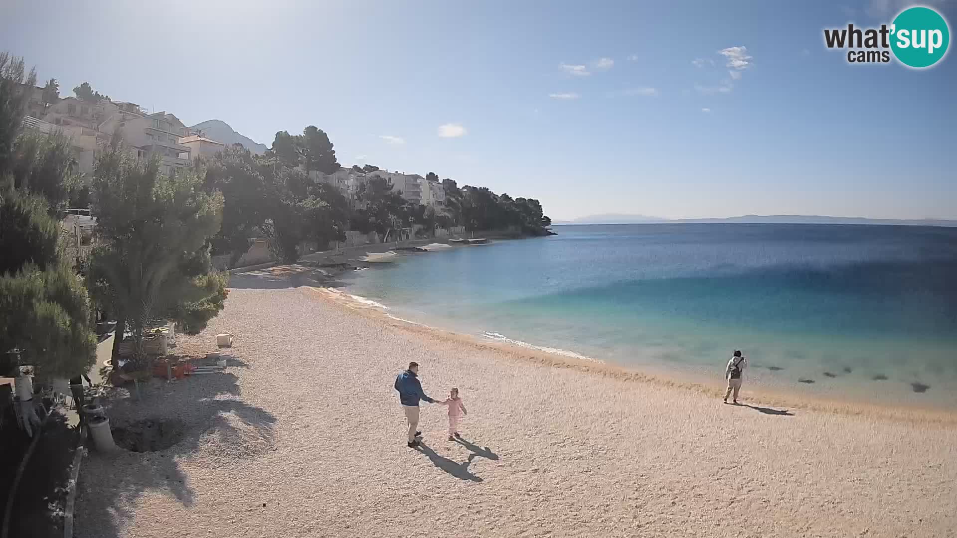 Spletna kamera Plaža Lučica Brela – Pogled v živo na Jadransko obalo