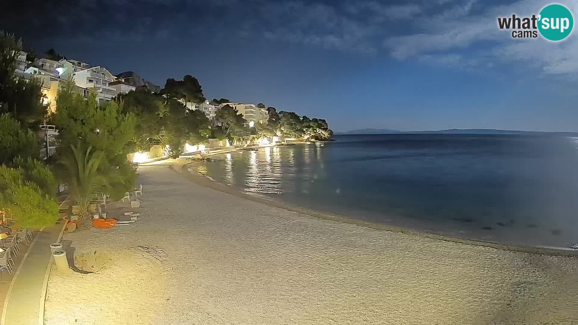 Web kamera Plaža Lučica Brela – Pogled uživo na jadransku obalu