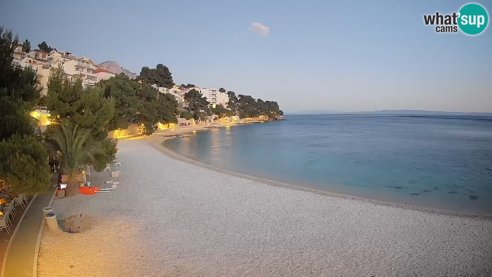 Spletna kamera Plaža Lučica Brela – Pogled v živo na Jadransko obalo