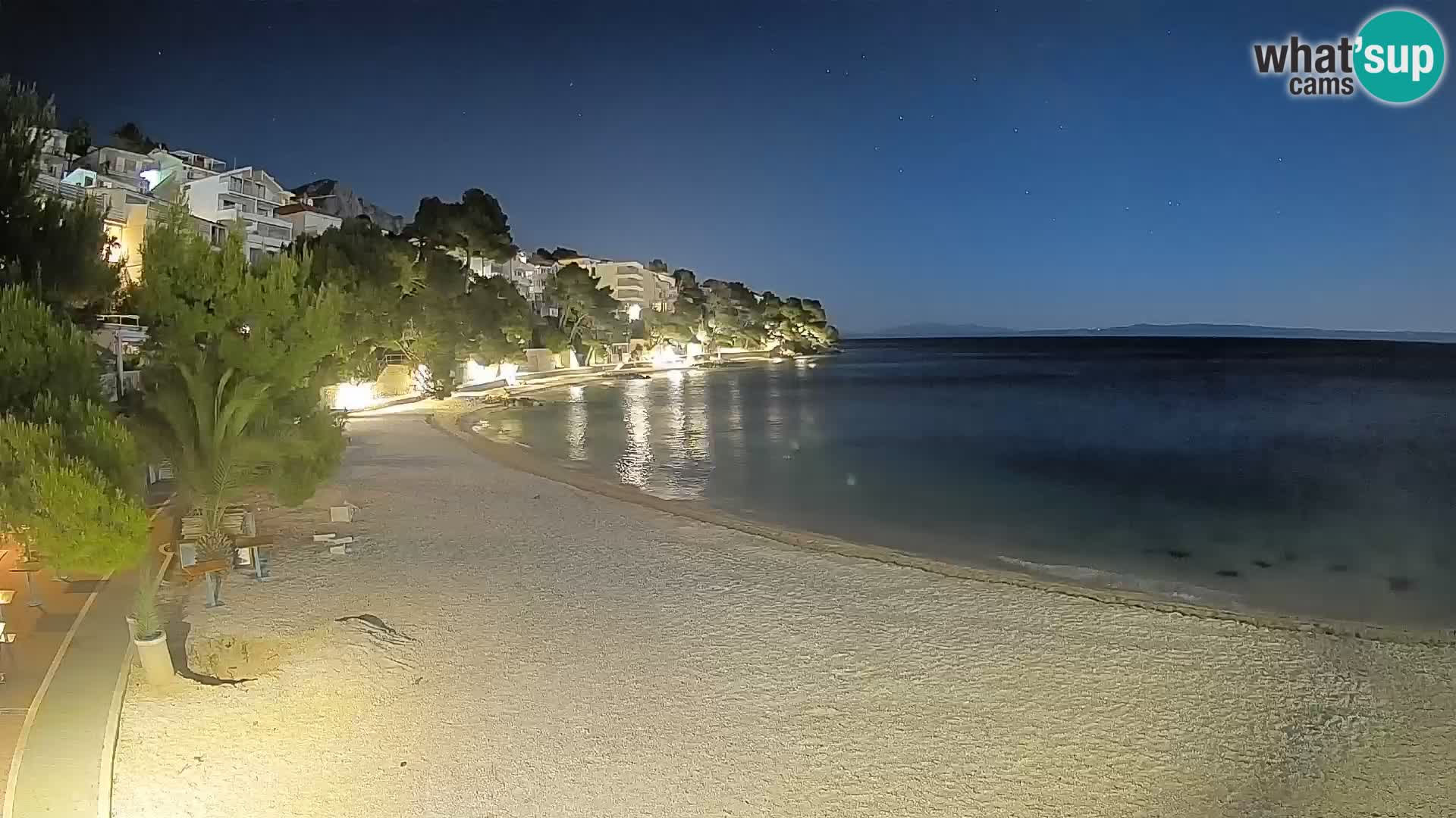 Spletna kamera Plaža Lučica Brela – Pogled v živo na Jadransko obalo