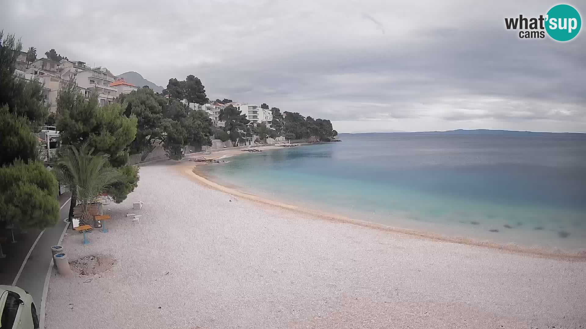 Webcam Lučica Strand Beach Brela – Liveblick von der Adriaküste
