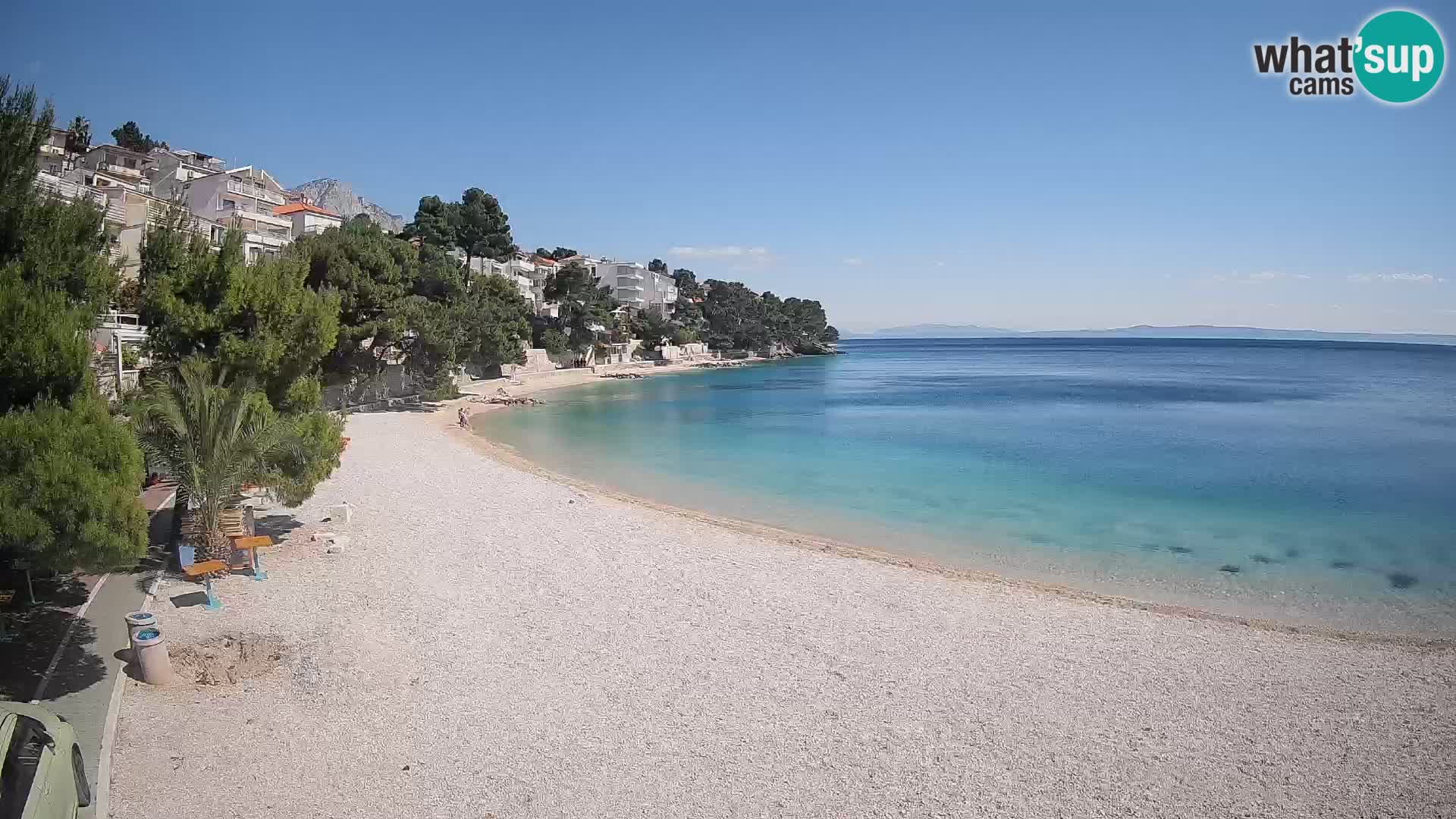 Webcam Lučica Strand Beach Brela – Liveblick von der Adriaküste