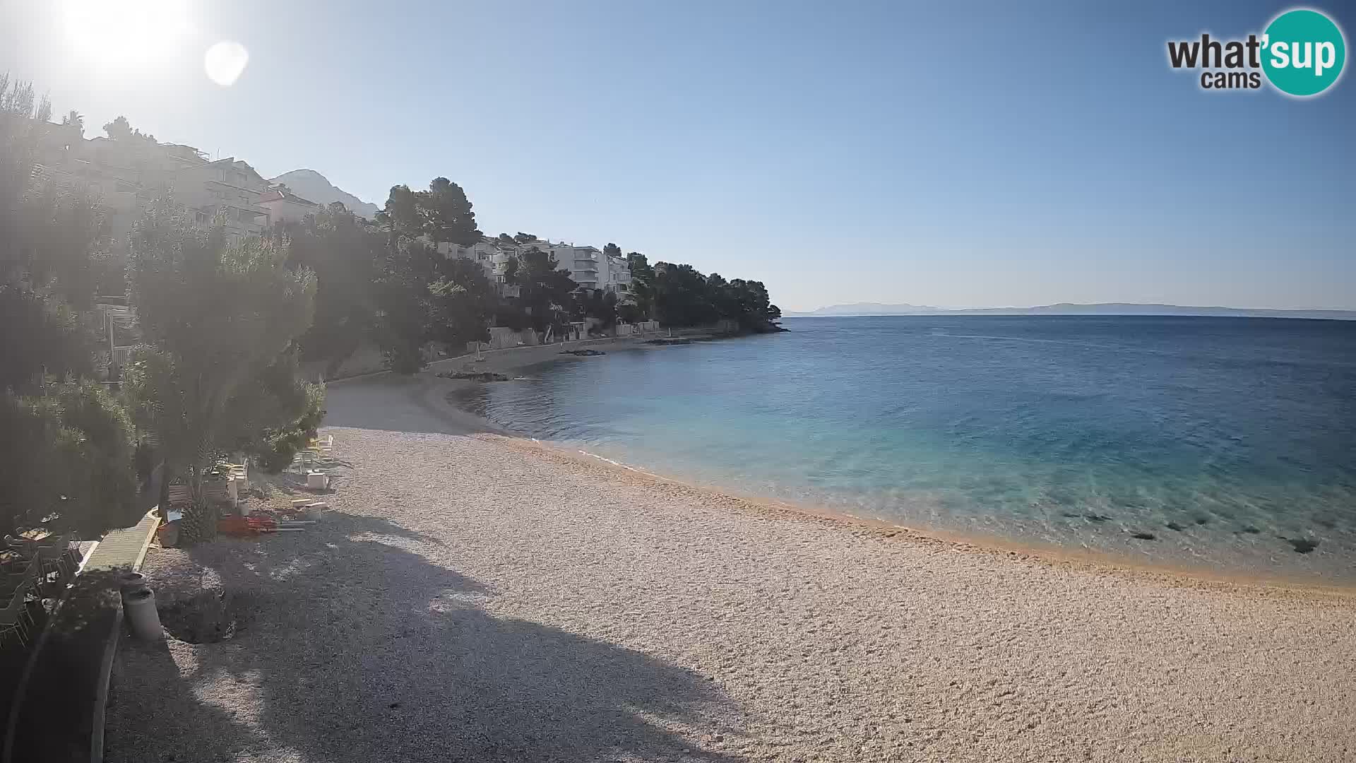 Spletna kamera Plaža Lučica Brela – Pogled v živo na Jadransko obalo