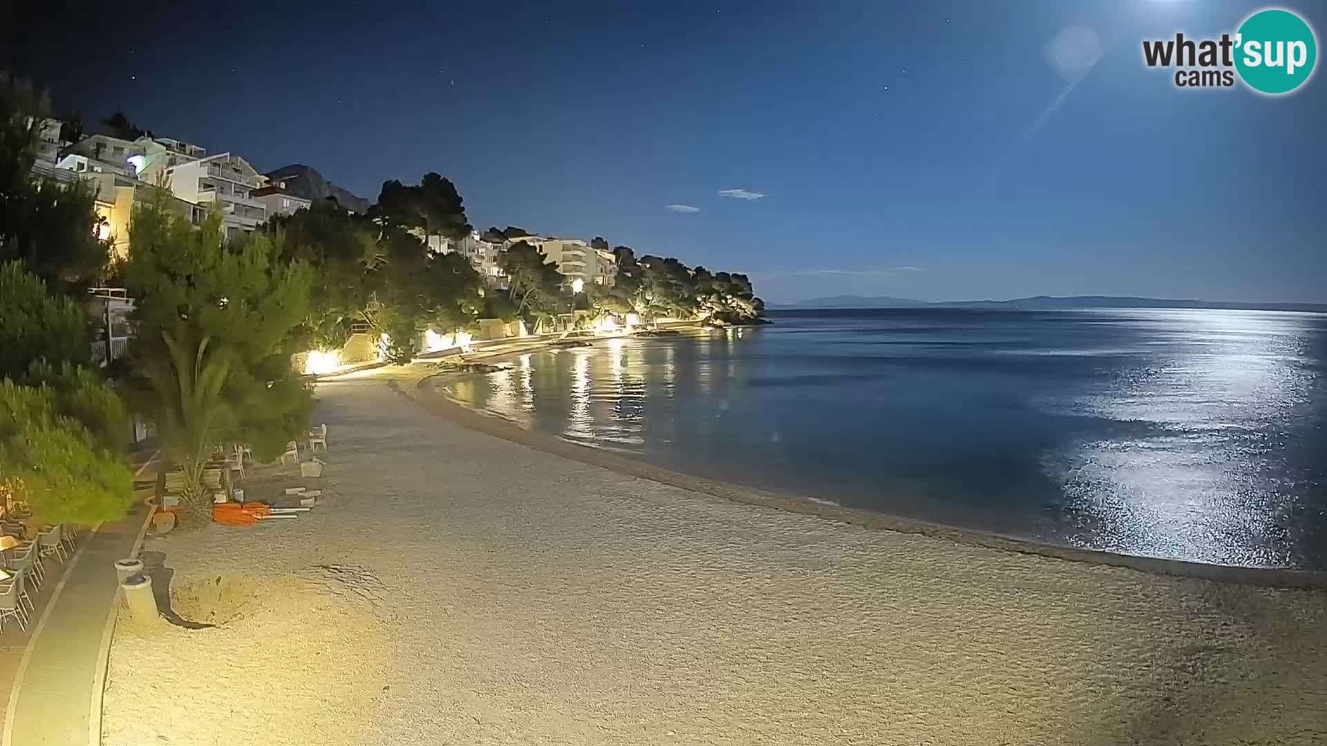 Webcam Plage Lučica Brela – Vue en direct sur la côte adriatique