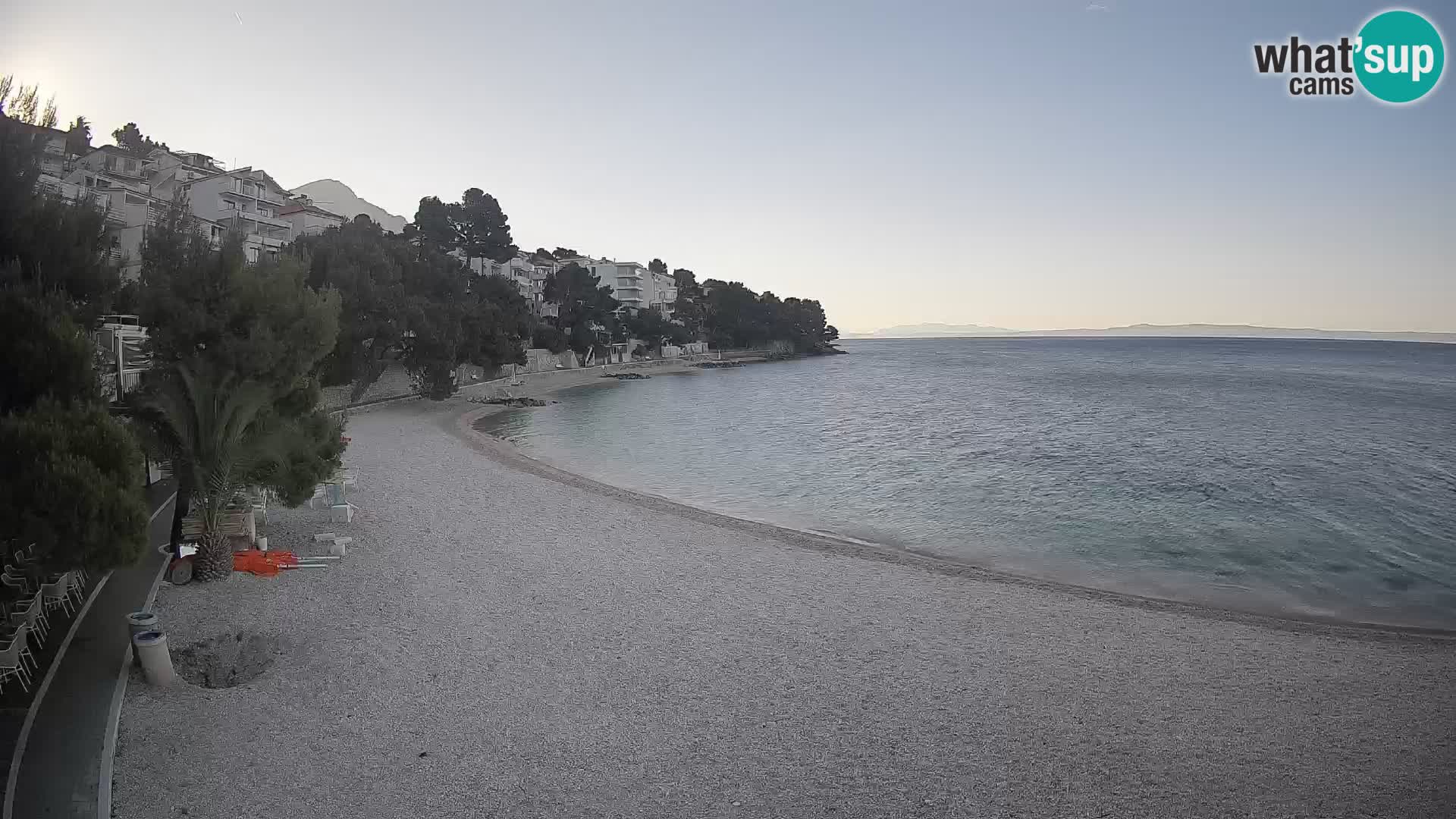 Webcam Plage Lučica Brela – Vue en direct sur la côte adriatique