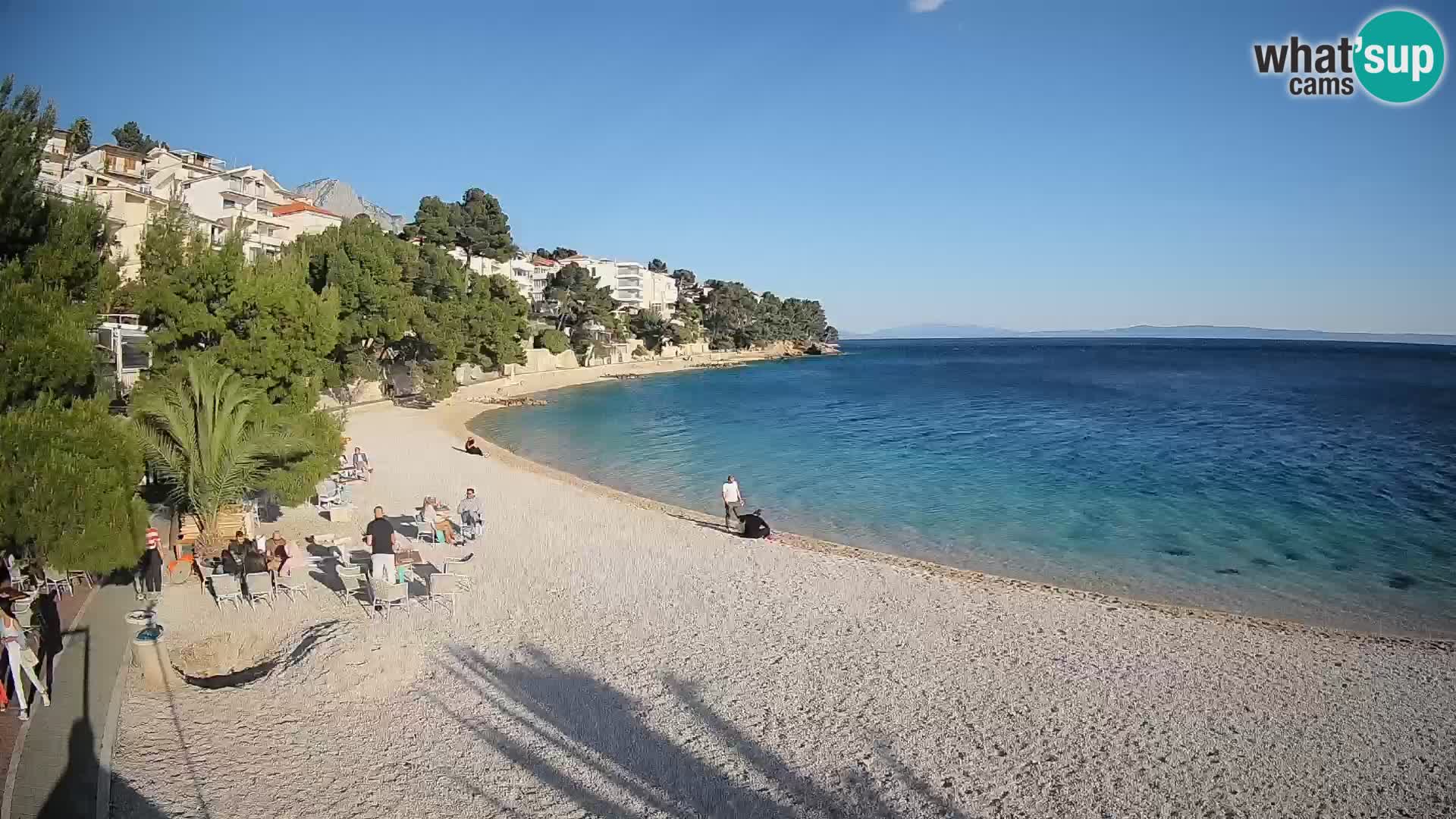 Spletna kamera Plaža Lučica Brela – Pogled v živo na Jadransko obalo