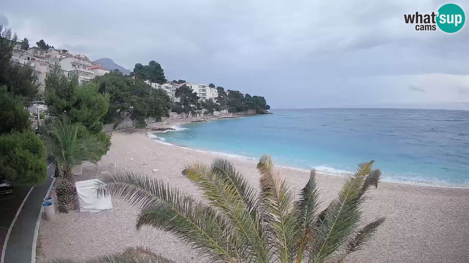 Webcam Lučica Strand Beach Brela – Liveblick von der Adriaküste