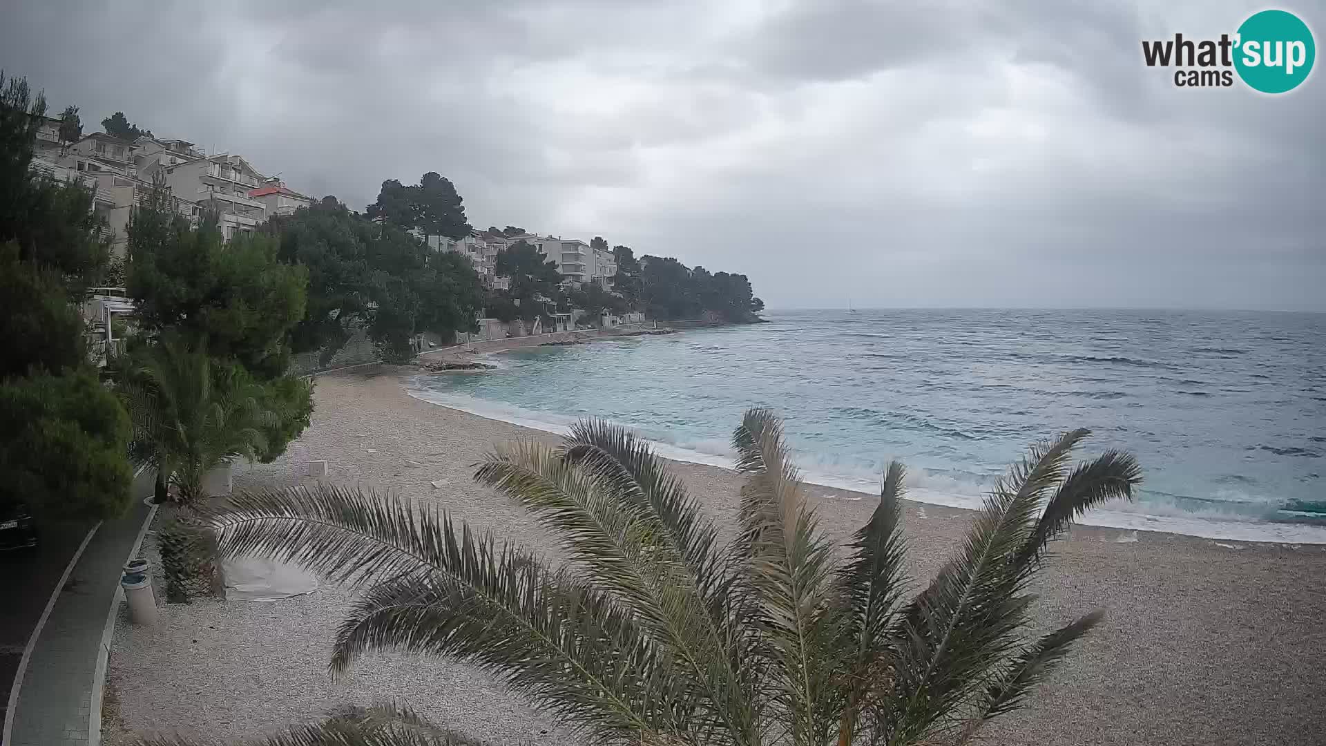 Webcam Lučica Strand Beach Brela – Liveblick von der Adriaküste