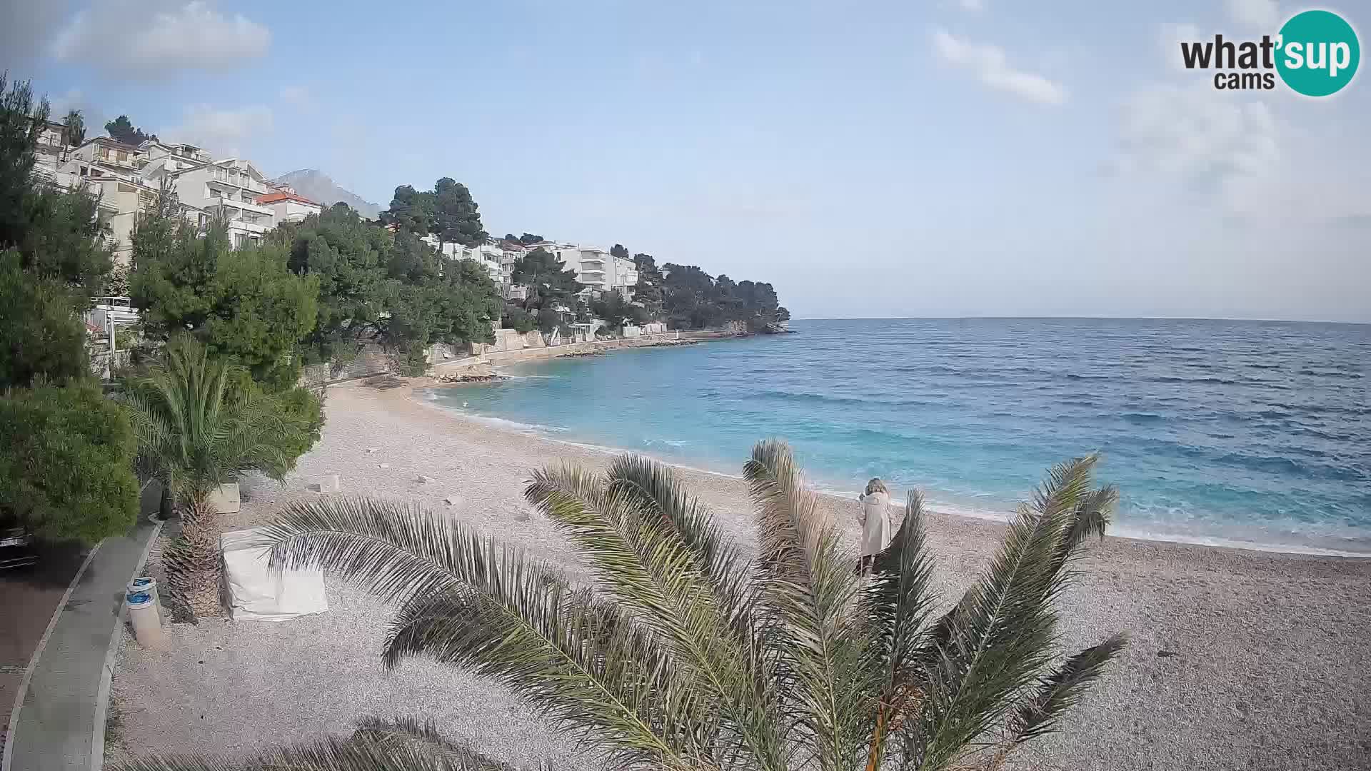 Web kamera Plaža Lučica Brela – Pogled uživo na jadransku obalu