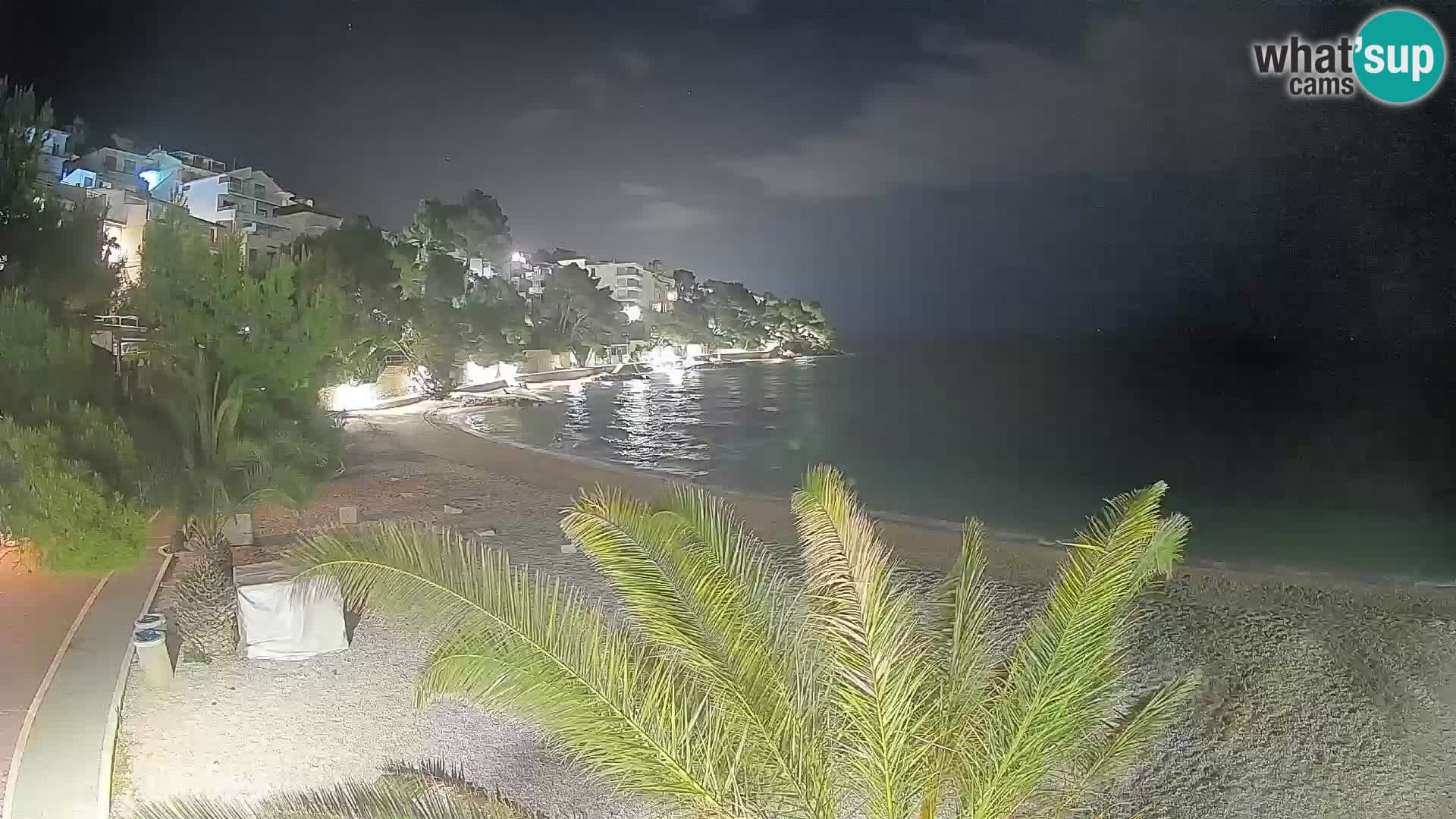 Webcam Plage Lučica Brela – Vue en direct sur la côte adriatique
