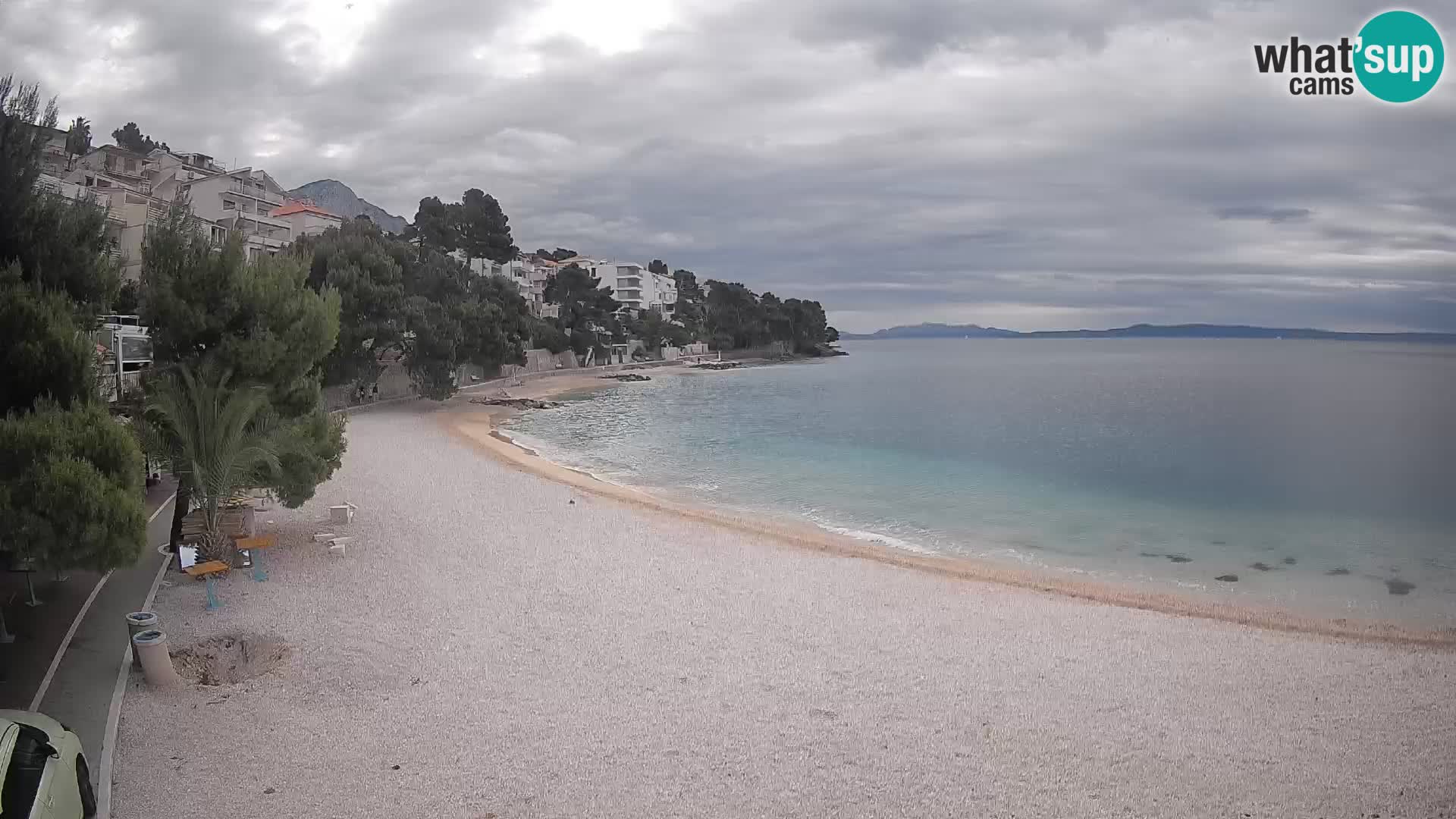 Webcam Plage Lučica Brela – Vue en direct sur la côte adriatique