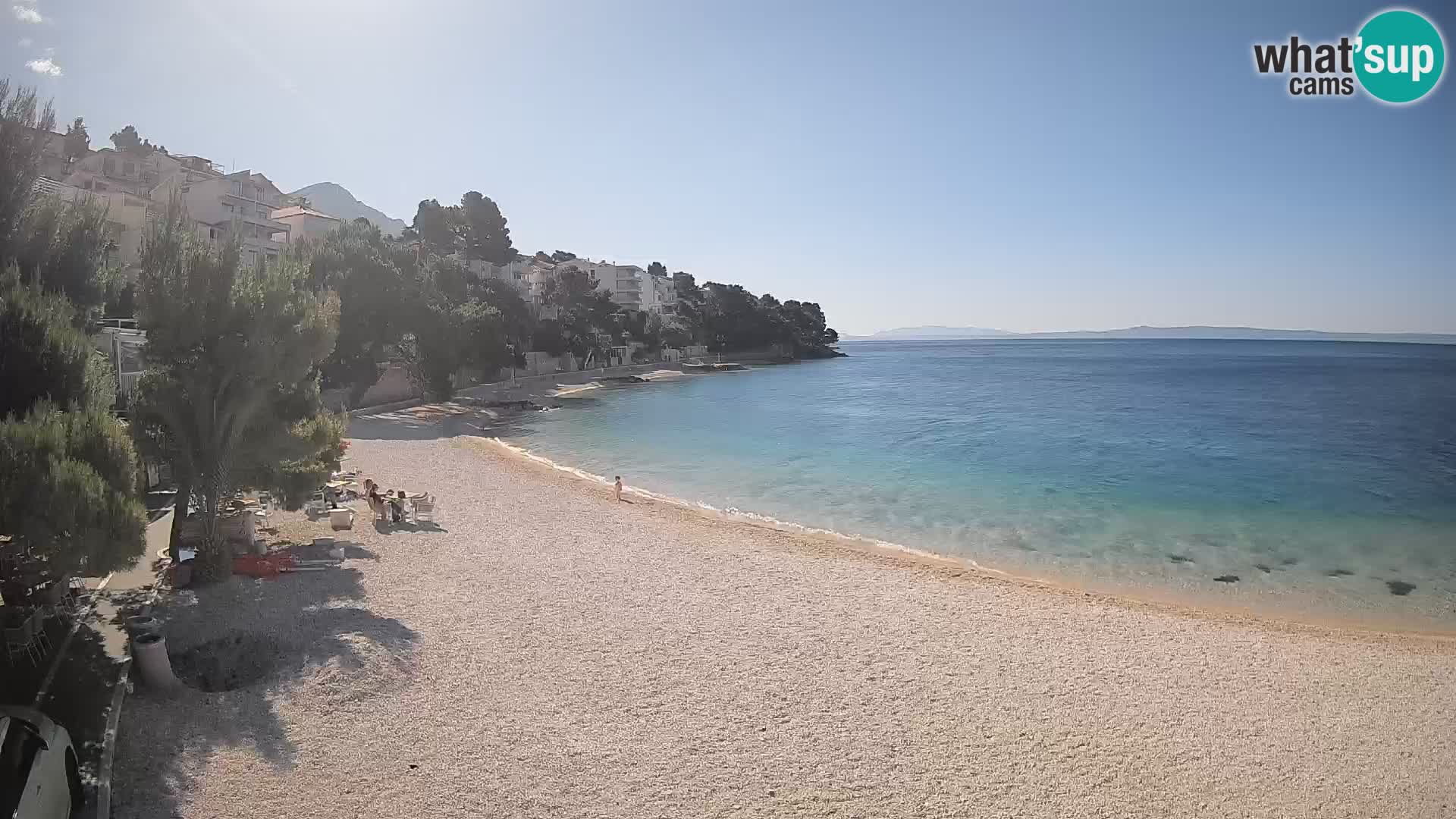 Webcam Lučica Strand Beach Brela – Liveblick von der Adriaküste