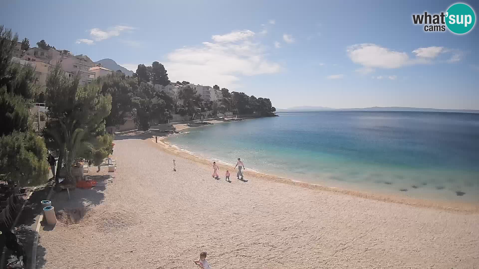 Web kamera Plaža Lučica Brela – Pogled uživo na jadransku obalu