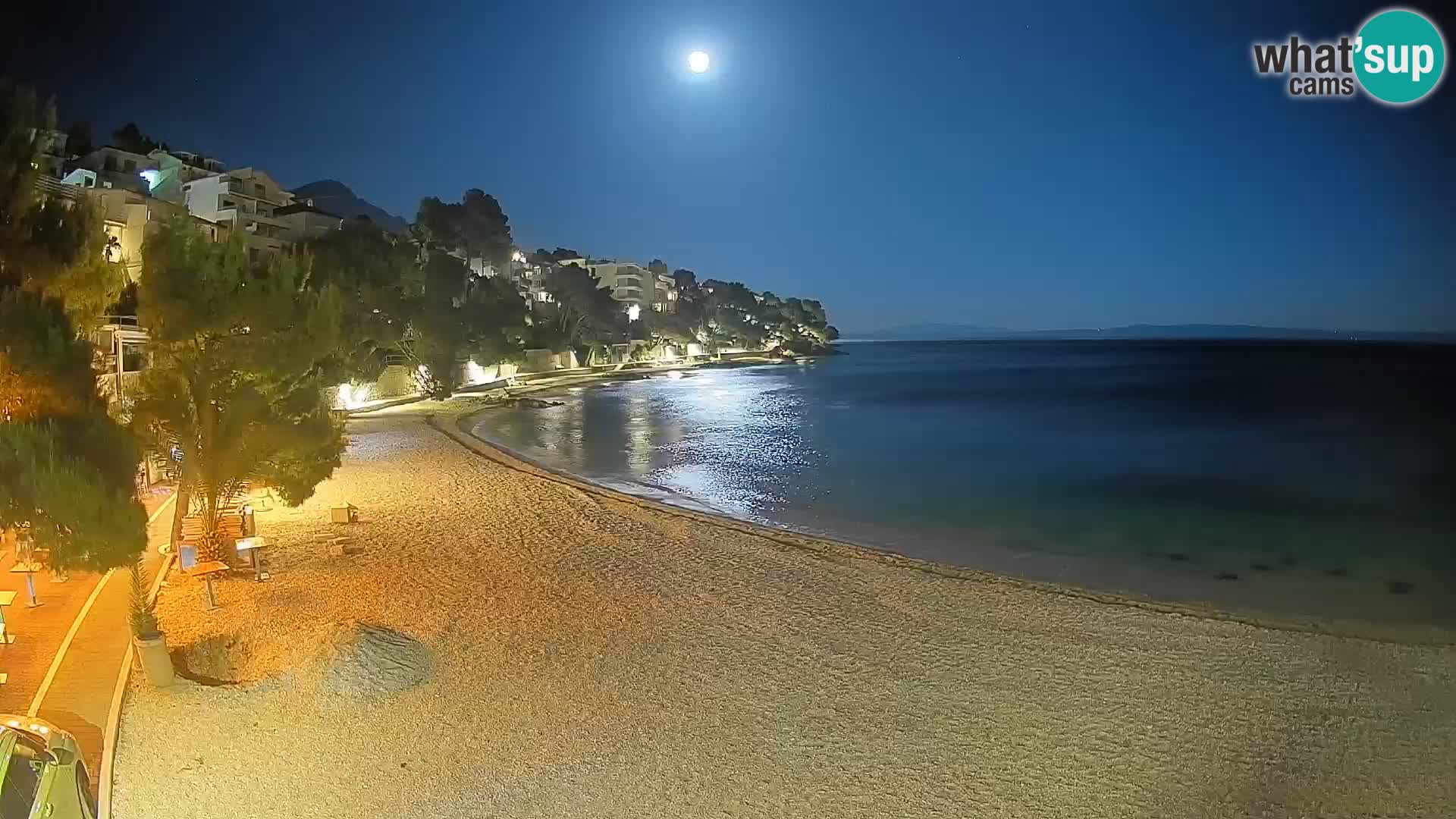 Web kamera Plaža Lučica Brela – Pogled uživo na jadransku obalu