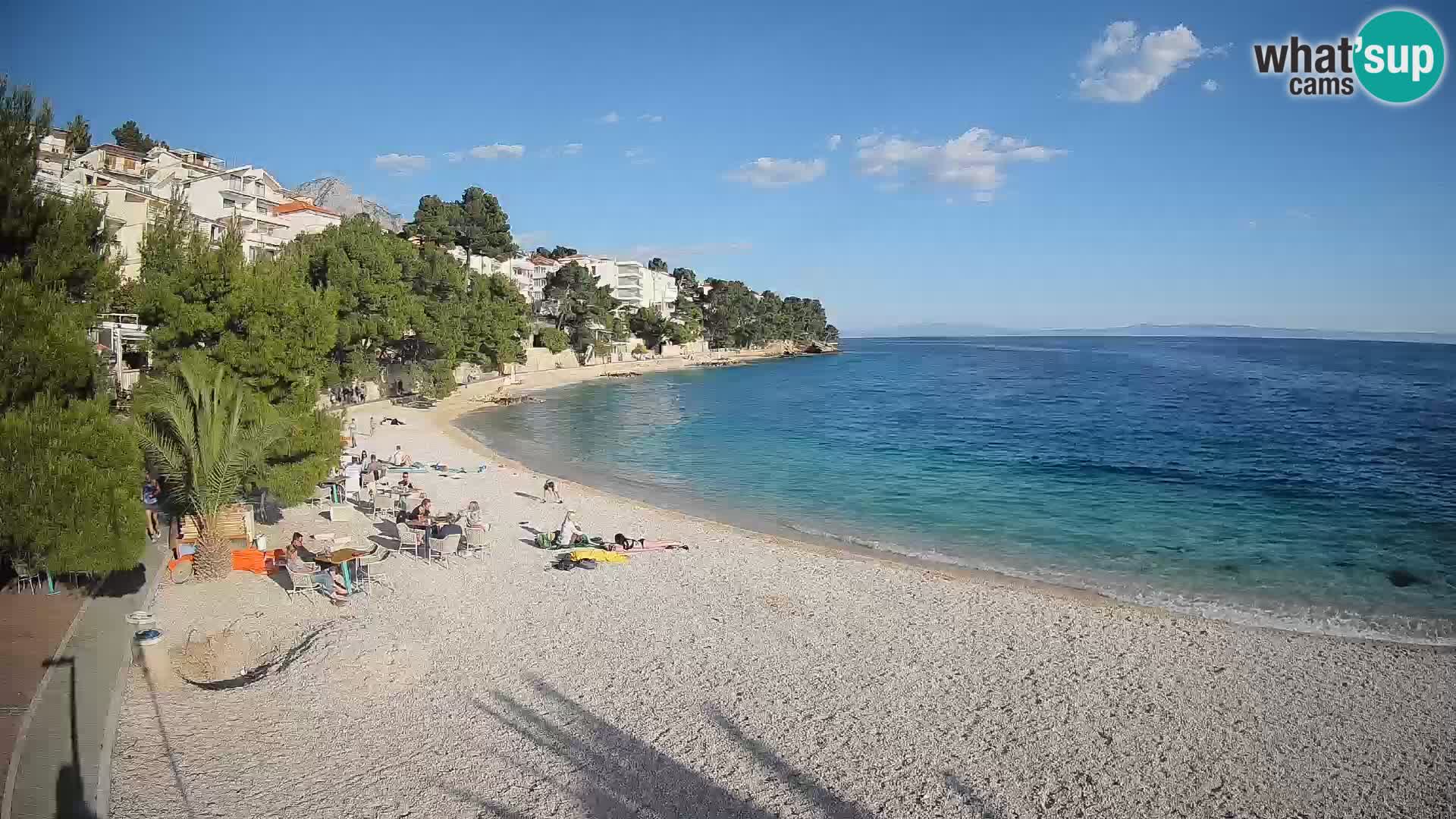 Webcam Lučica Strand Beach Brela – Liveblick von der Adriaküste