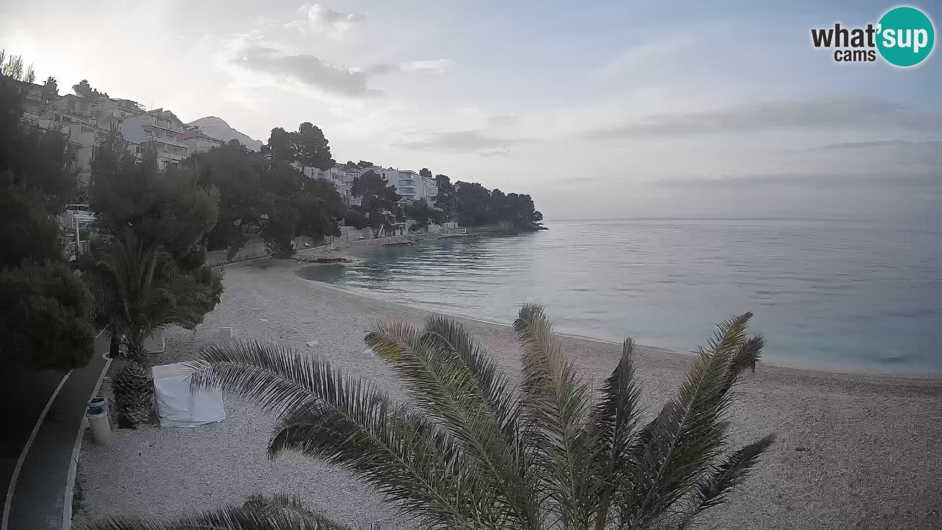 Webcam Lučica Strand Beach Brela – Liveblick von der Adriaküste