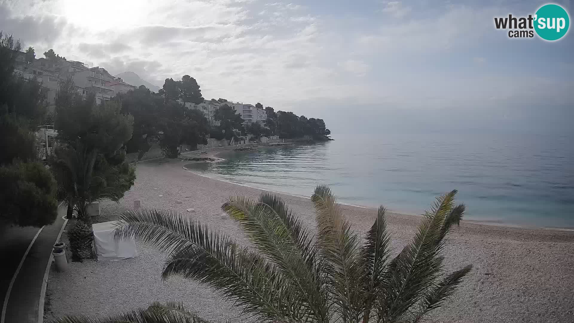 Web kamera Plaža Lučica Brela – Pogled uživo na jadransku obalu