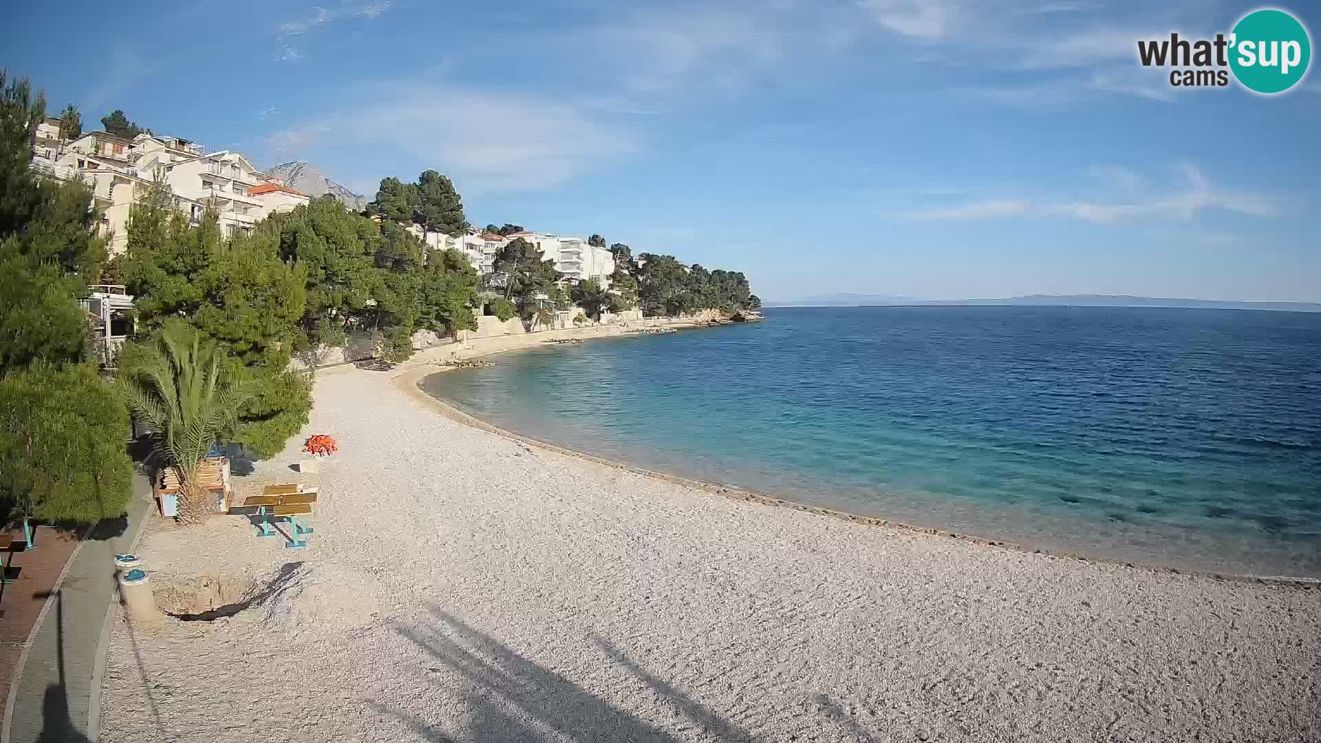 Webcam Plage Lučica Brela – Vue en direct sur la côte adriatique