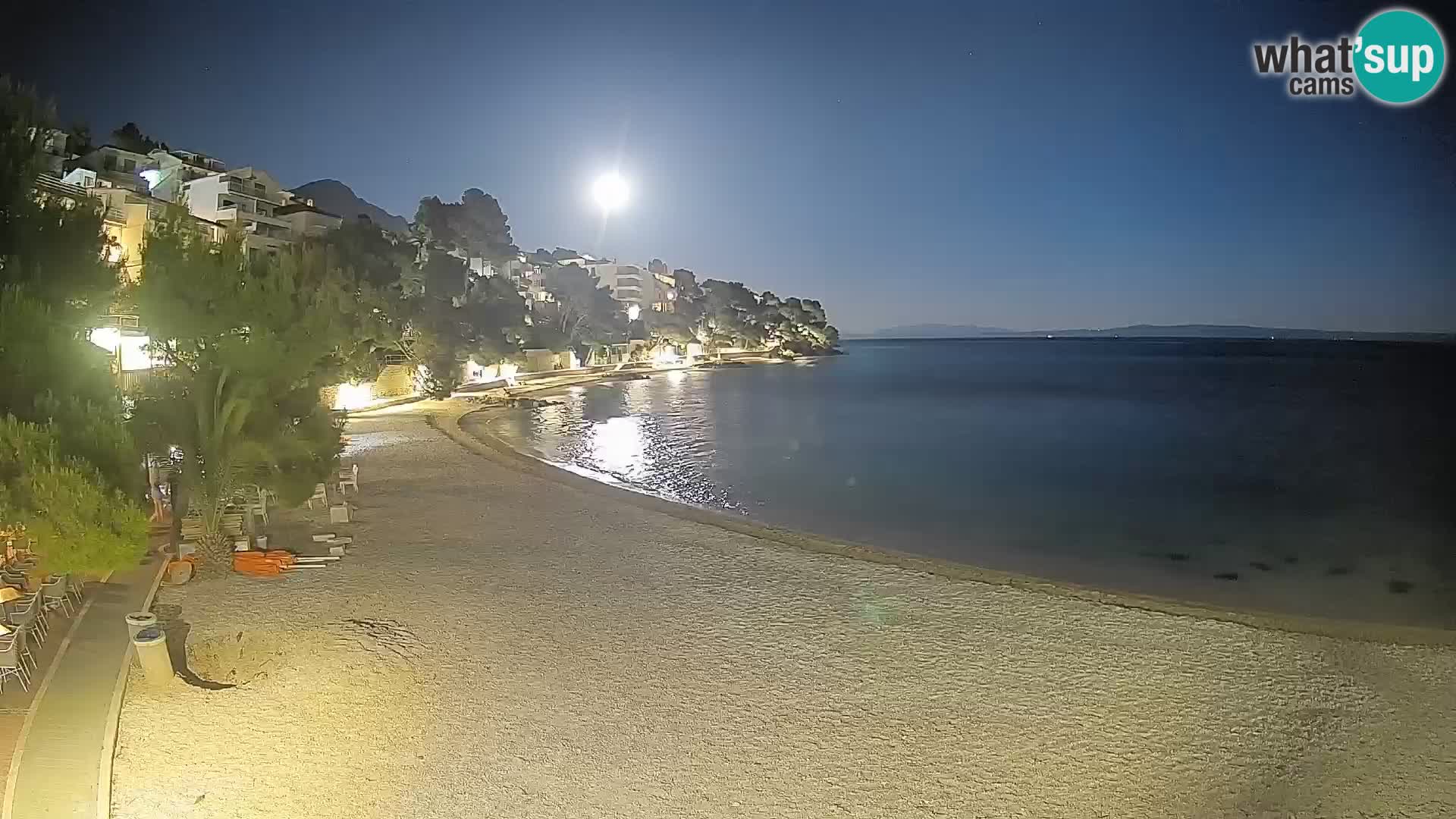 Webcam Lučica Strand Beach Brela – Liveblick von der Adriaküste