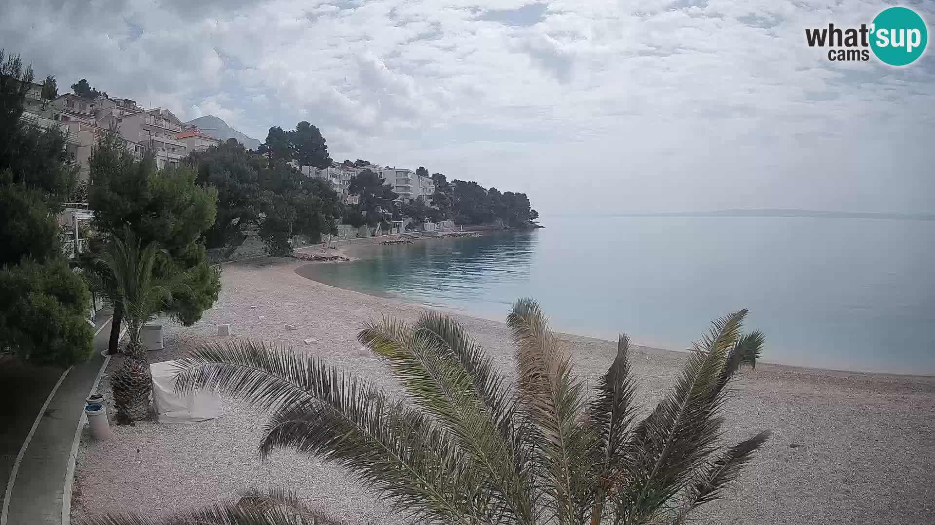 Webcam Lučica Strand Beach Brela – Liveblick von der Adriaküste