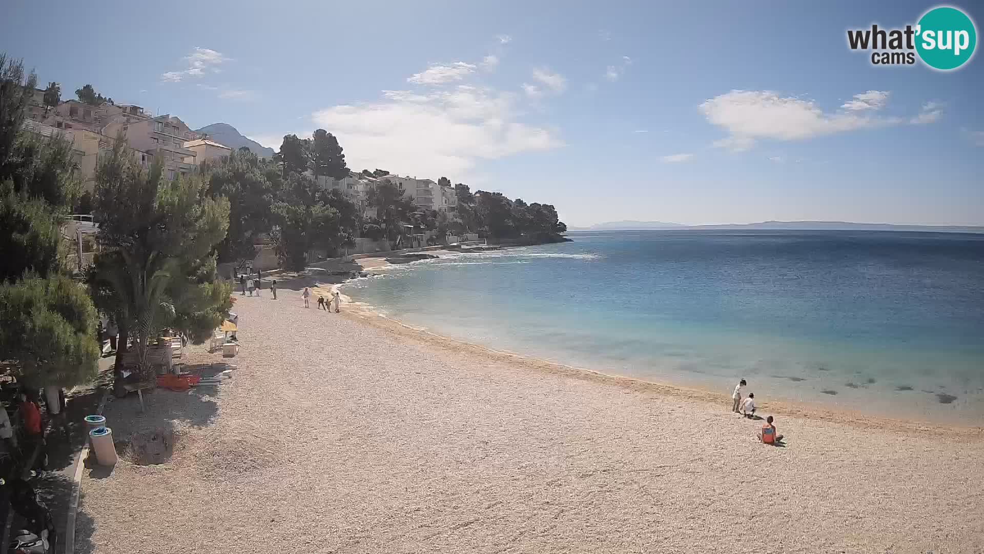 Web kamera Plaža Lučica Brela – Pogled uživo na jadransku obalu